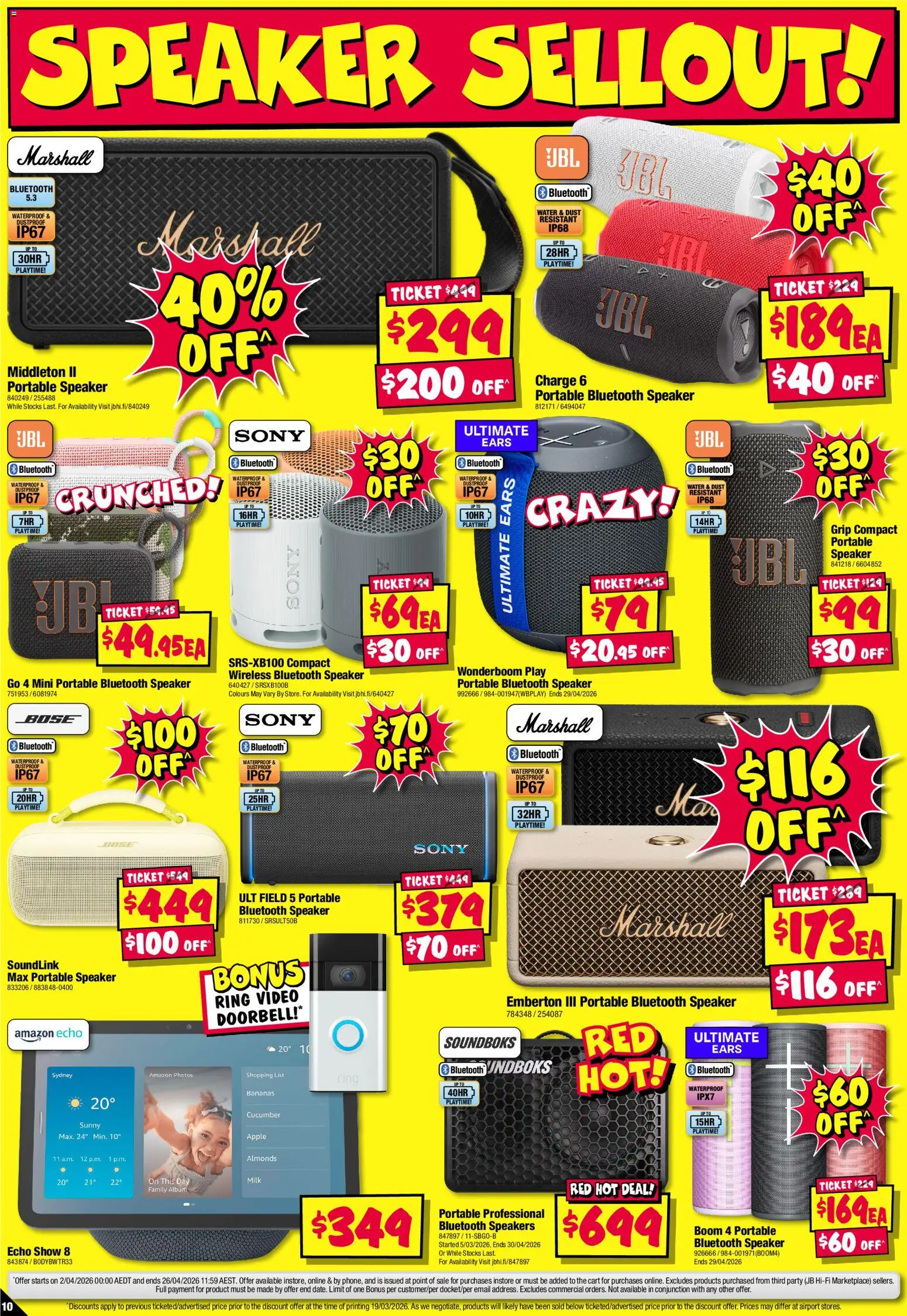 JB Hi-Fi catalogue - valid from 02.04.2026 | Page: 10 | Products: Milk, Bananas, Water, Portable