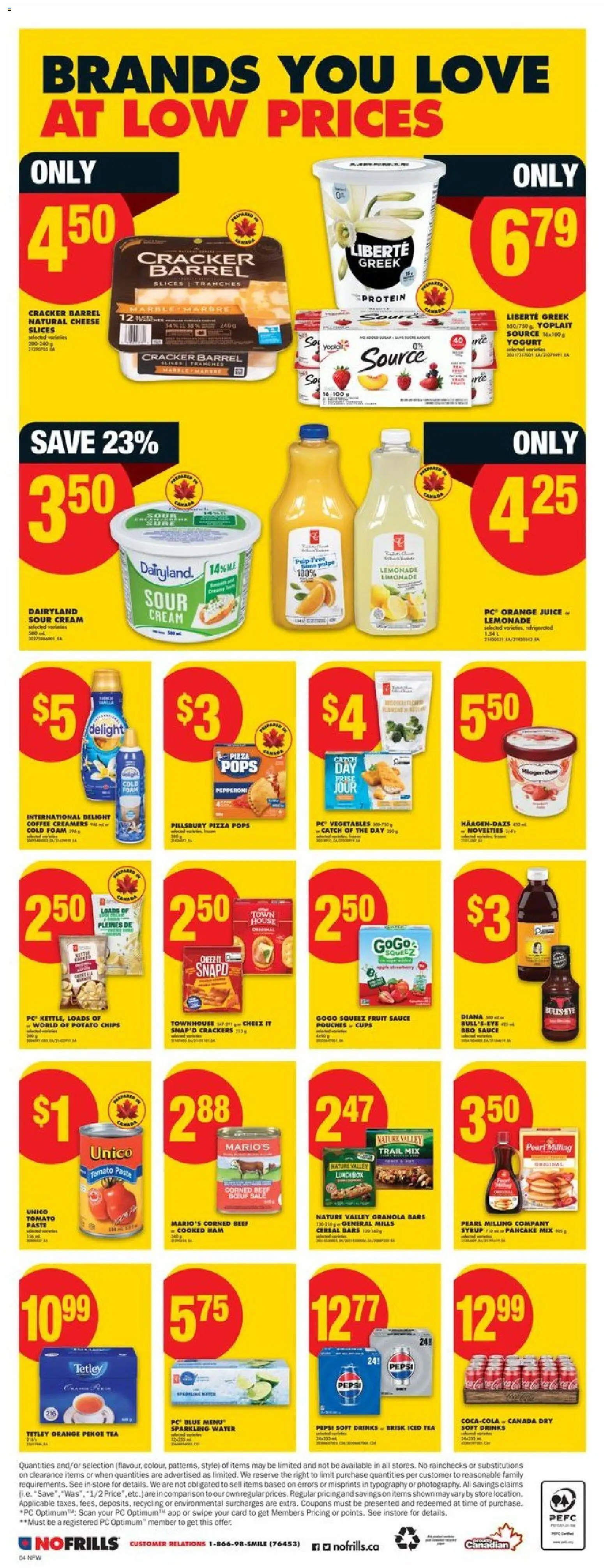 No Frills flyer valid from 15.01.2026 | Page: 4 | Products: Tea, Chips, Ham, Pizza