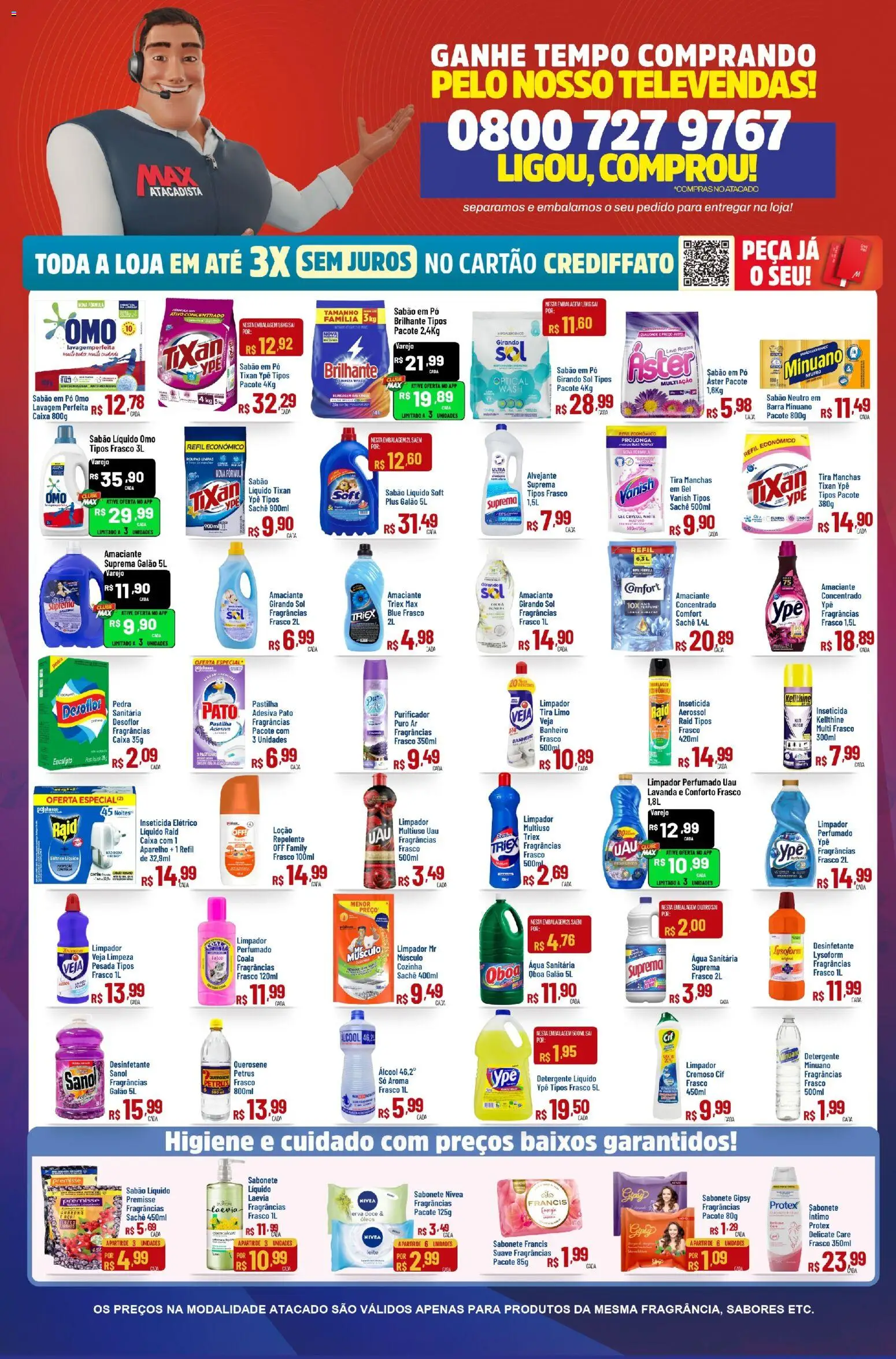 Max Atacadista Folheto - válido de 23.02.2026 | Página: 6 | Produtos: Detergente, Girando sol, Roupas, Água sanitária