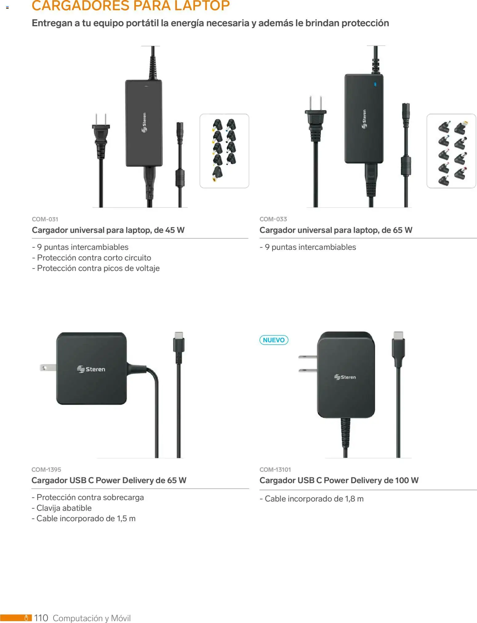Nuevas ofertas de Steren válidas en toda la República Mexicana desde el 01.01.2026. ¡Encuentra las mejores ofertas en Steren catálogo! | Página: 122 | Productos: Usb, Movil, Cargador, Cable