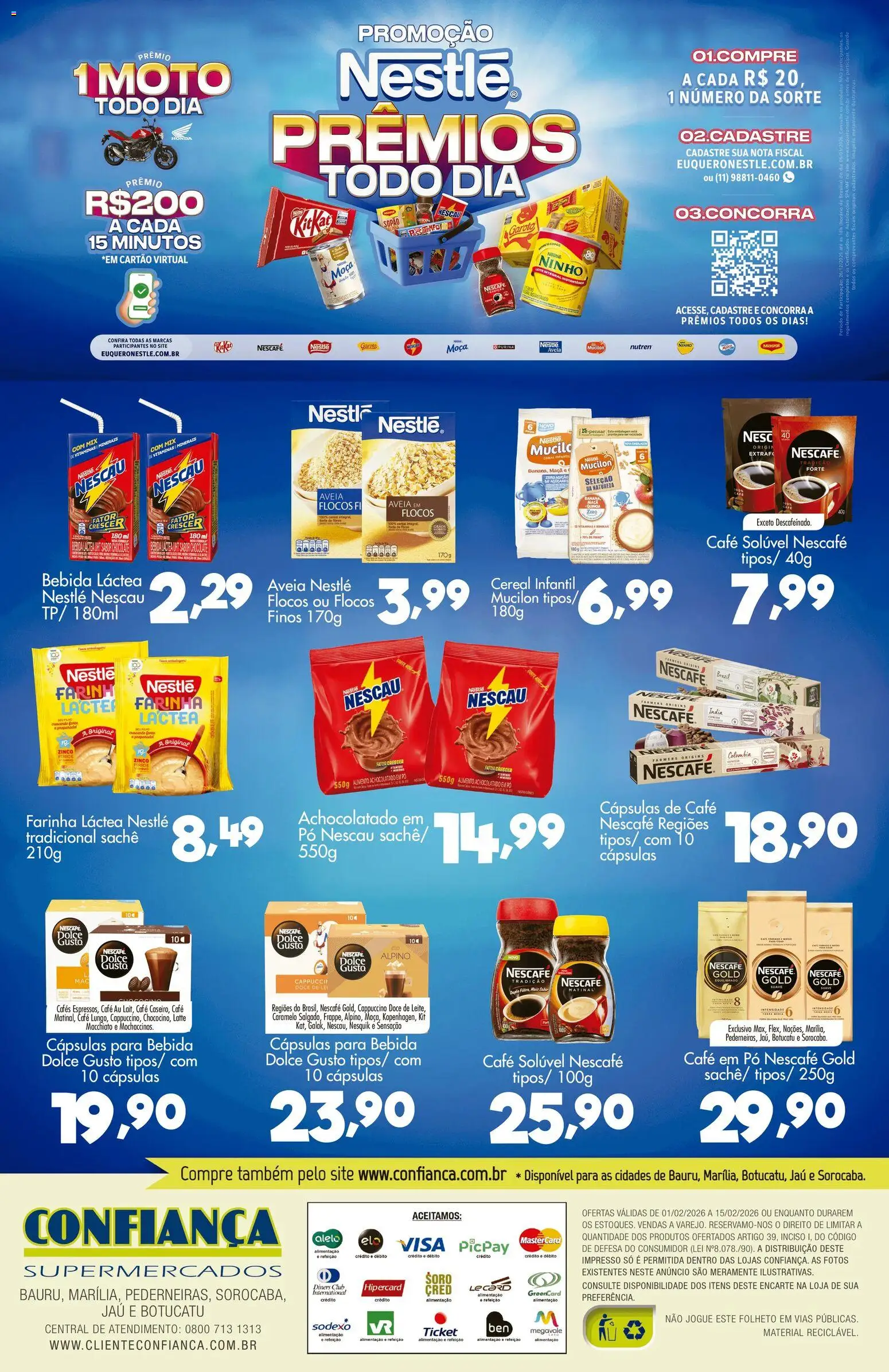 Confiança Folheto - válido de 01.02.2026 | Página: 2 | Produtos: Achocolatado, Chocolate, Aveia, Mucilon