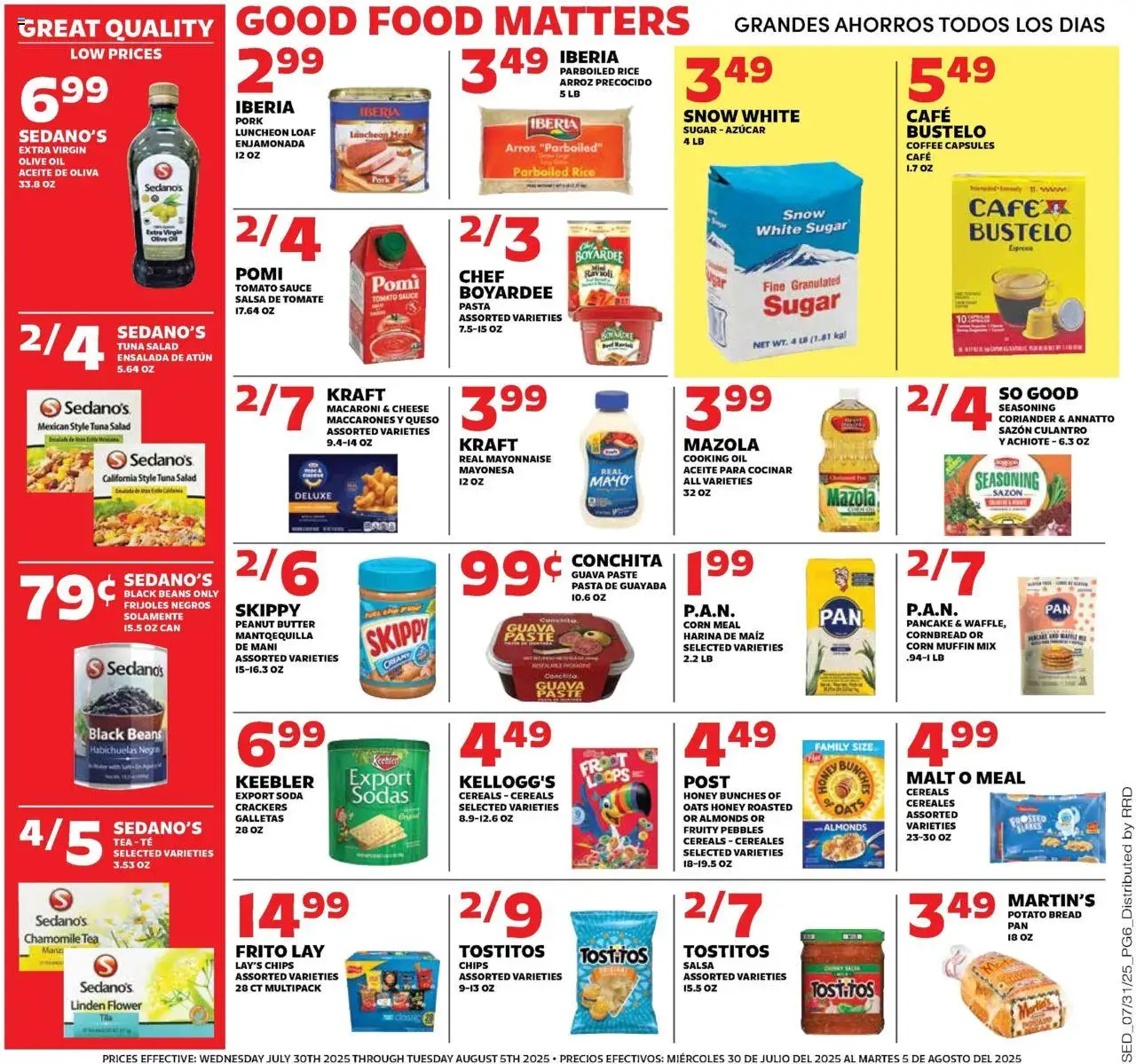 Sedano's Weekly Ad - valid from 30.07.2025 | Page: 6 | Products: Oil, Rice, Tea, Salad