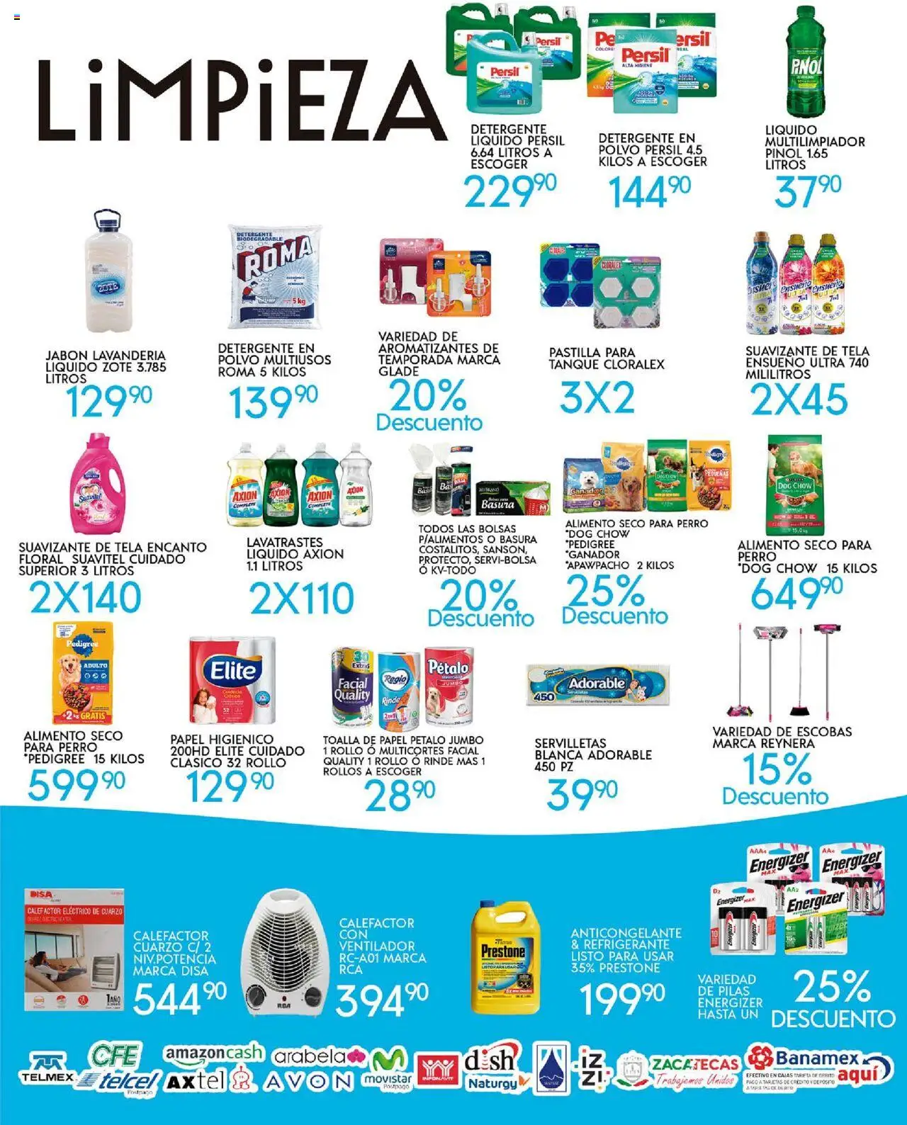 Nuevas ofertas de Alsuper válidas en toda la República Mexicana desde el 14.10.2025. ¡Encuentra las mejores ofertas en Alsuper - Folleto Zacatecas! | Página: 5 | Productos: Detergente, Polvo, Calefactor, Servilletas