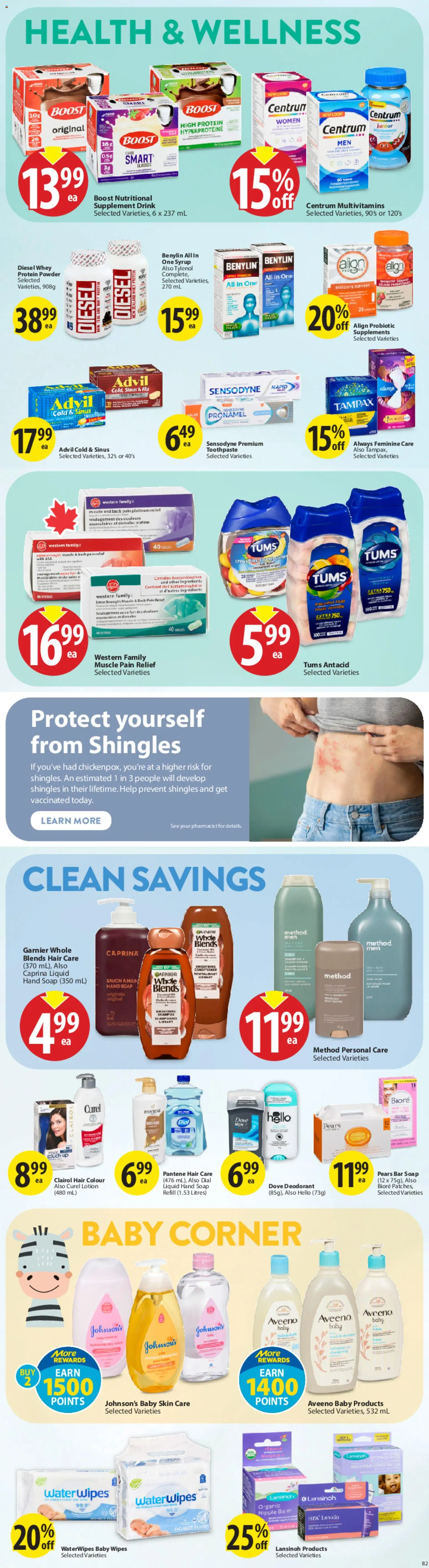 Save on foods flyer valid from 12.03.2026 | Page: 25 | Products: Powder, Deodorant, Bath, Bread