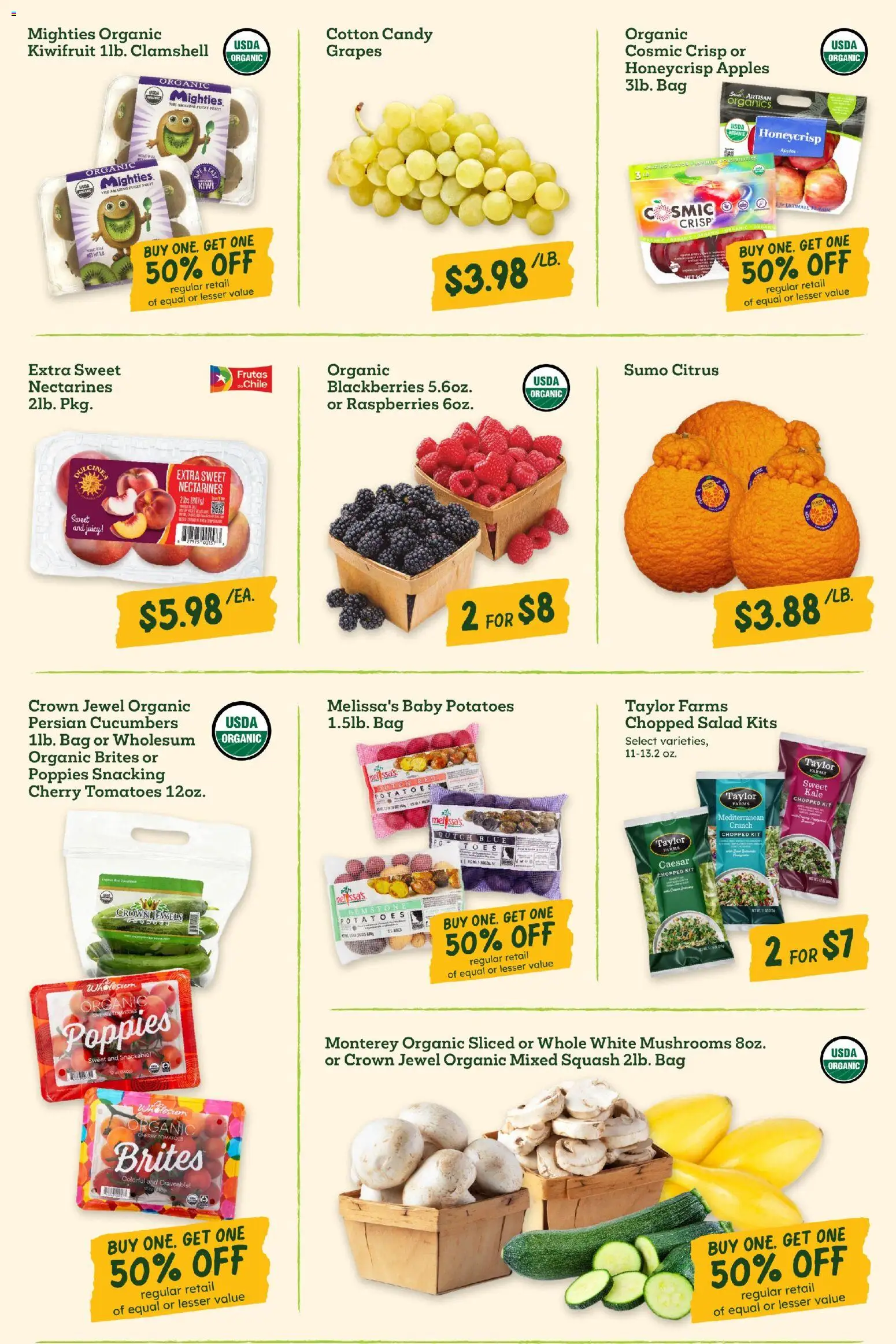Sprouts Weekly Ad - valid from 11.02.2026 | Page: 7 | Products: Mushrooms, Apples, Potatoes, Bag