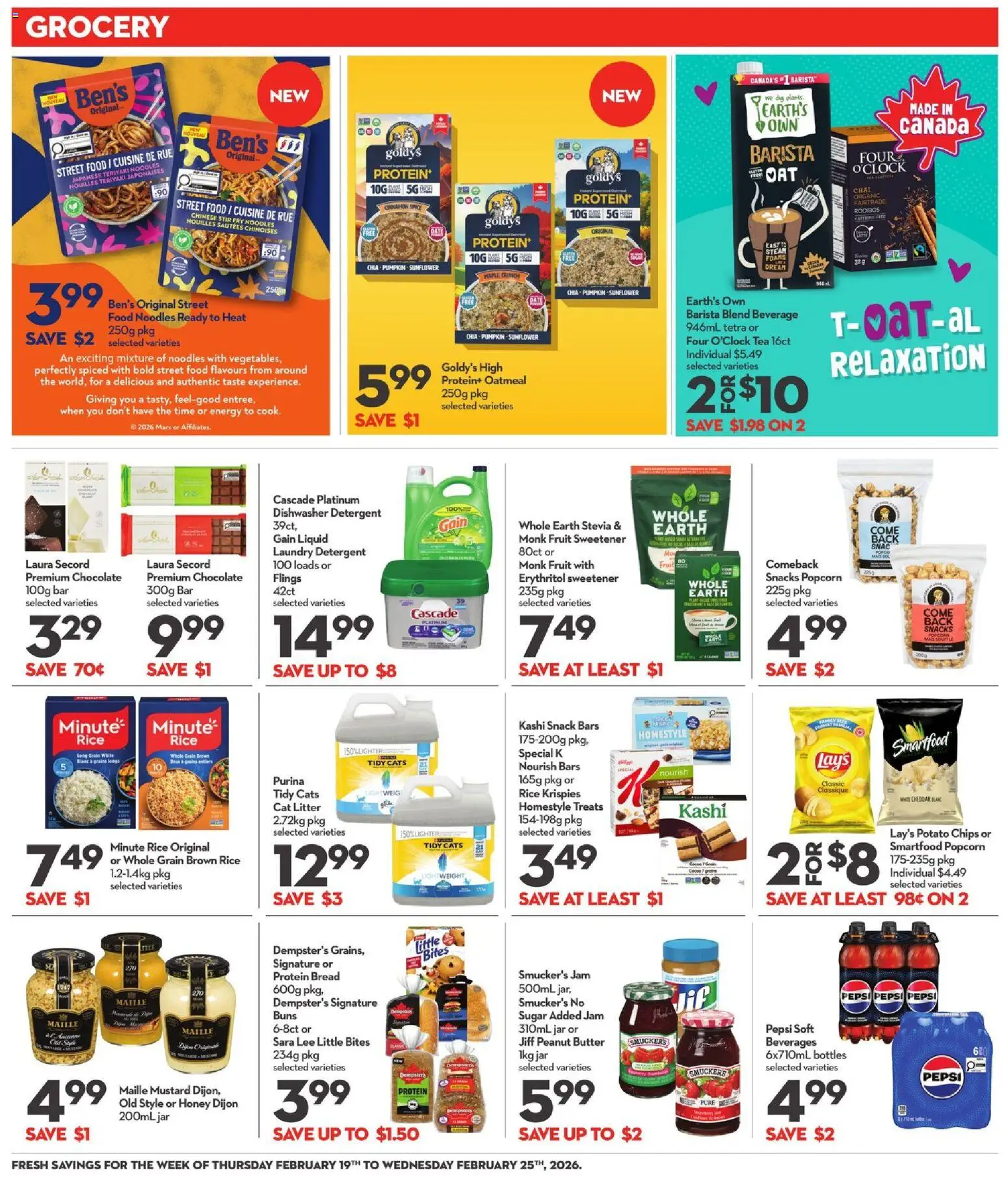 Longo's flyer valid from 19.02.2026 | Page: 13 | Products: Rice, Tea, Butter, Chocolate