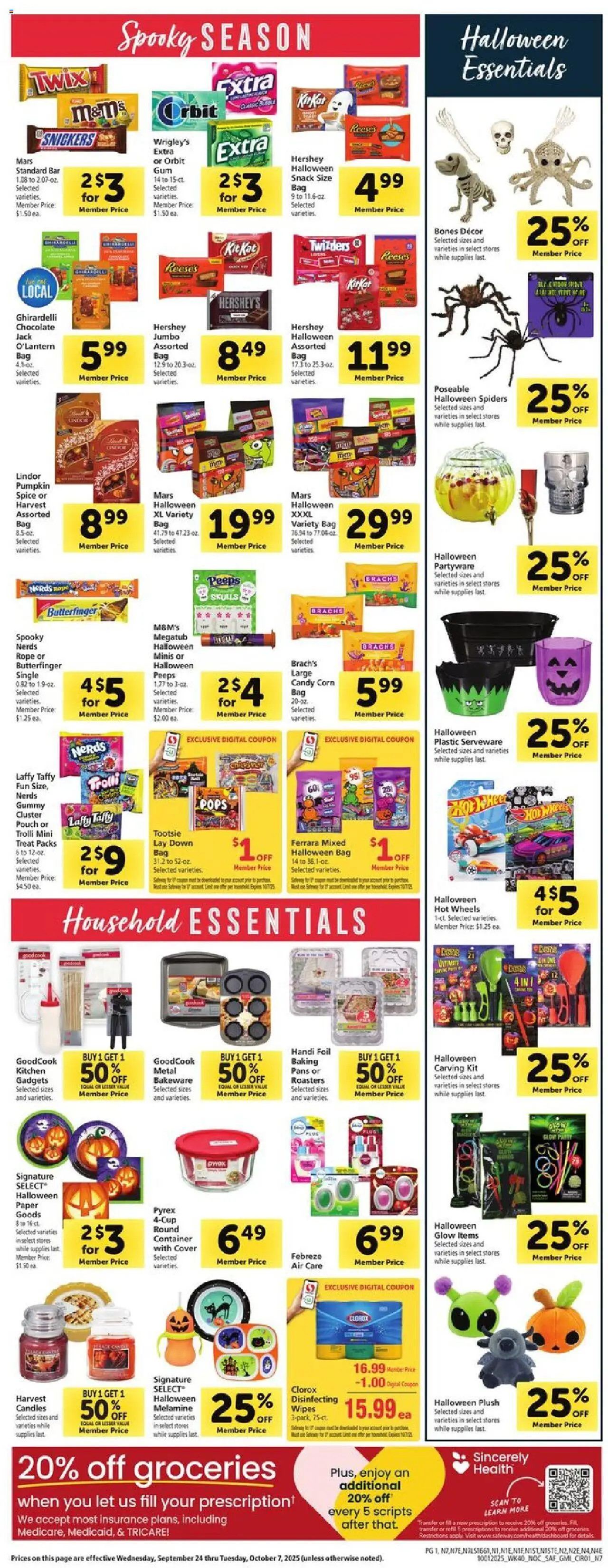 Safeway Weekly Ad - valid from 01.10.2025 | Page: 10 | Products: Corn, Chocolate, Pumpkin, Bag