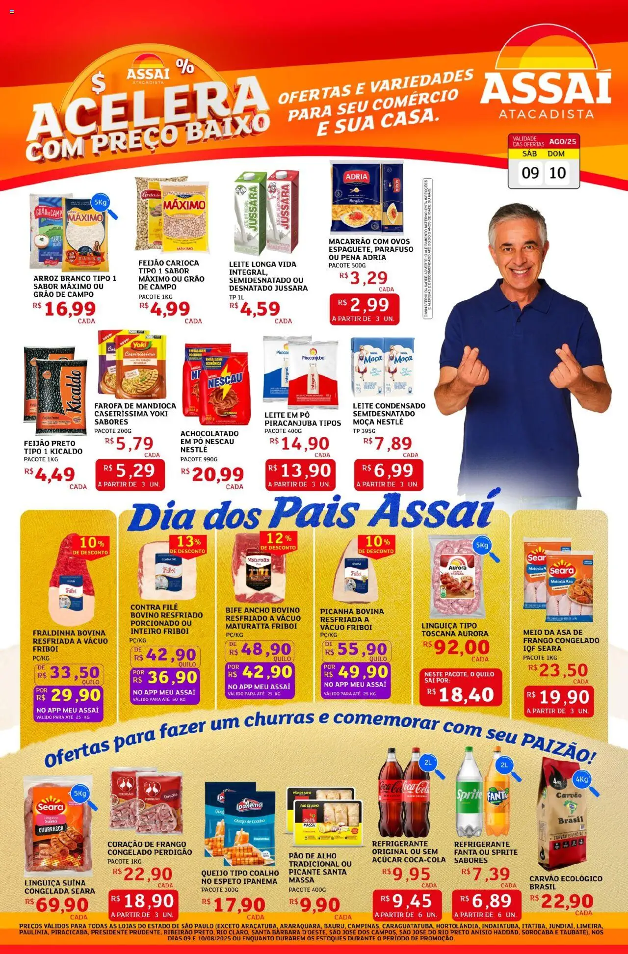 Assaí Atacadista Folheto - válido de 09.08.2025 | Página: 1 | Produtos: Nescau, Achocolatado, Contra filé, Pão