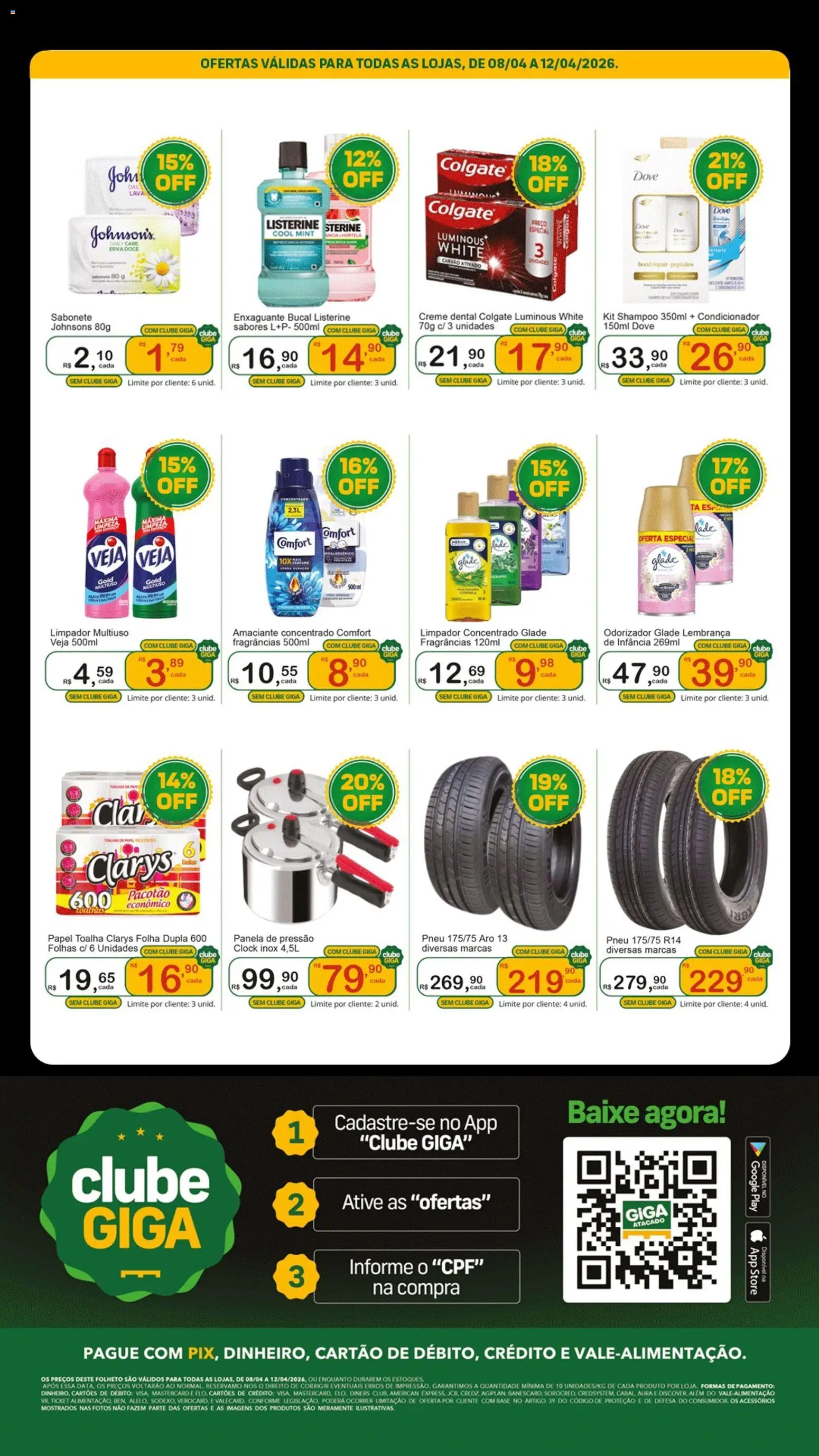 GIGA Atacado Folheto - válido de 08.04.2026 | Página: 3 | Produtos: Shampoo, Condicionador, Enxaguante bucal, Panela de pressão