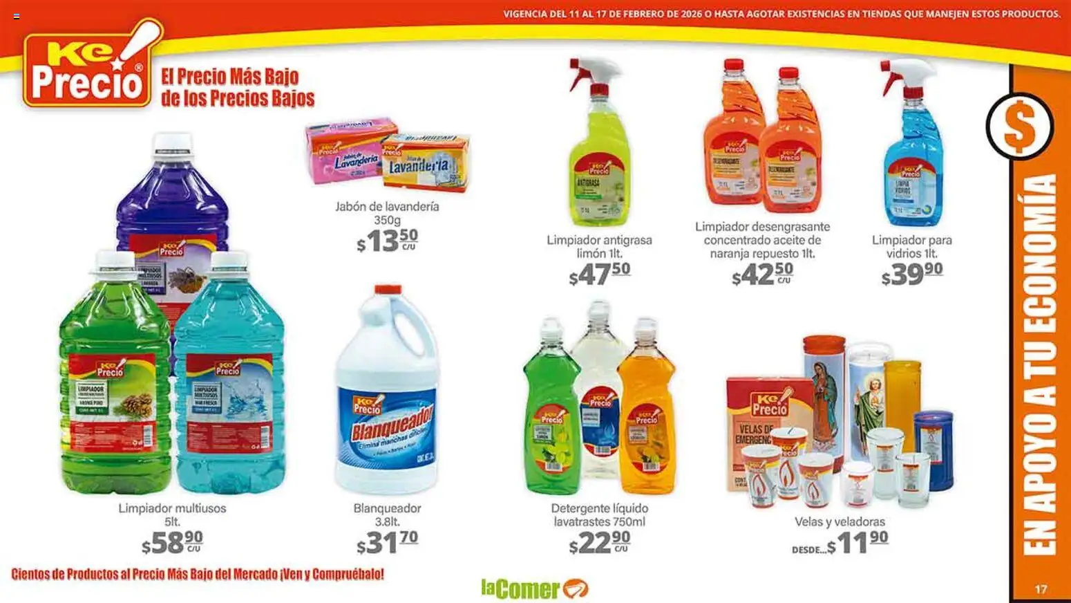 Nuevas ofertas de La Comer válidas en toda la República Mexicana desde el 11.02.2026. ¡Encuentra las mejores ofertas en La Comer folleto! | Página: 17 | Productos: Aceite, Limpiador, Desengrasante, Jabón