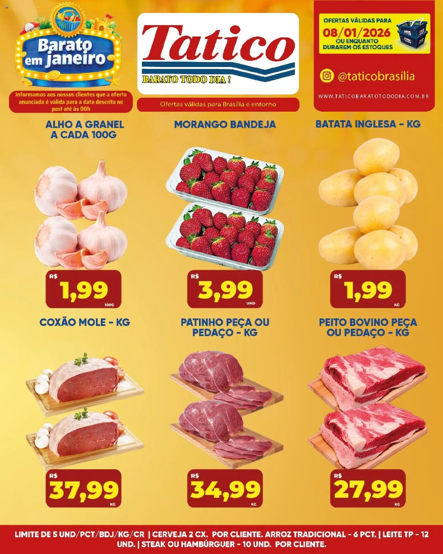 Tatico Folheto - válido de 09.01.2026 | Página: 25 | Produtos: Alho, Arroz, Hambúrguer, Batata