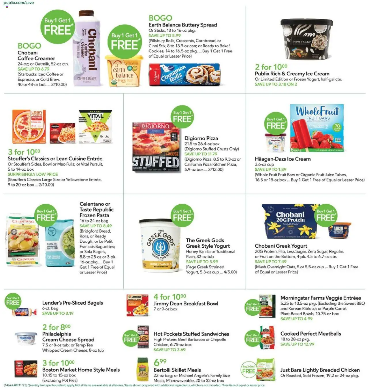 Publix Weekly Ad - valid from 10.09.2025 | Page: 14 | Products: Yogurt, Coffee, Juice, Carrot