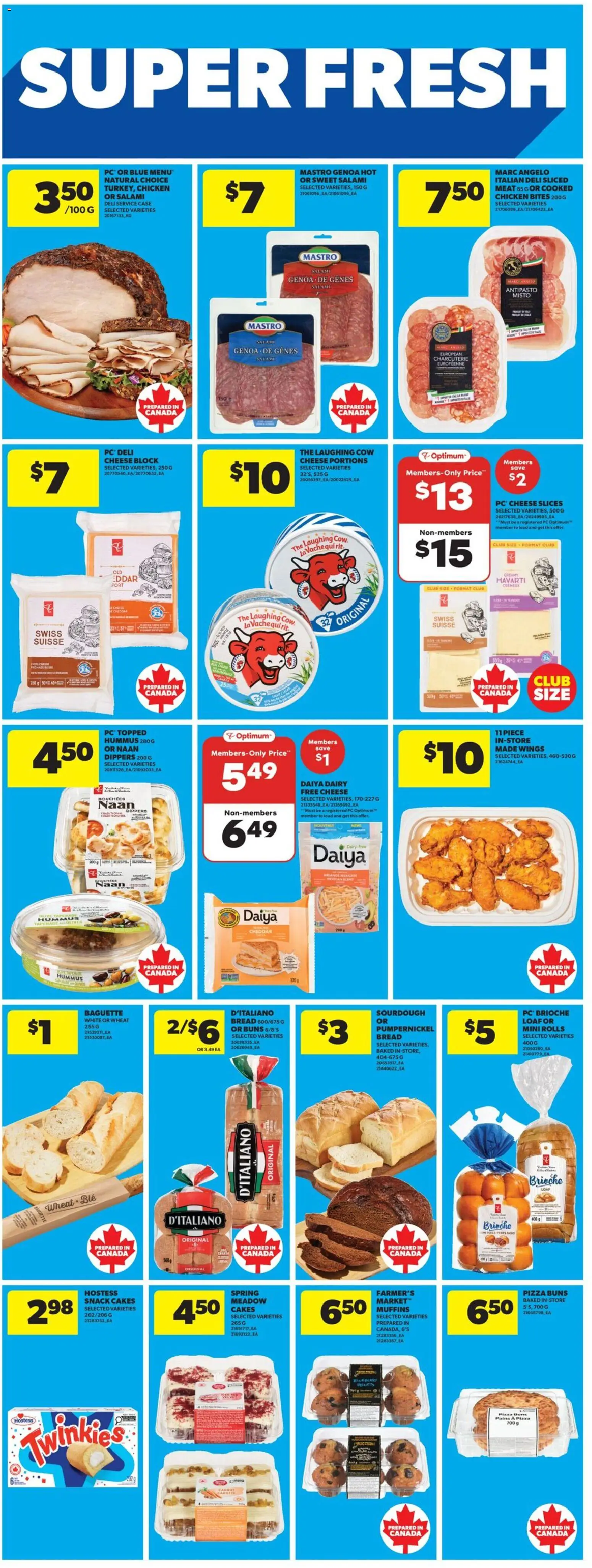 Real Canadian Superstore flyer valid from 09.04.2026 | Page: 14 | Products: Bread, Salami, Pizza, Chicken