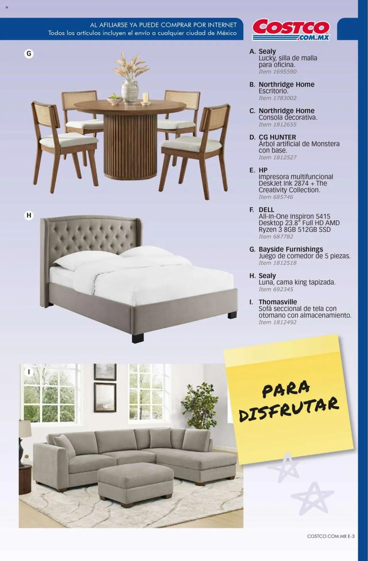Nuevas ofertas de Costco válidas en toda la República Mexicana desde el 07.08.2025. ¡Encuentra las mejores ofertas en Costco - Catálogo Agosto! | Página: 99 | Productos: Silla, Impresora, Juego, Malla