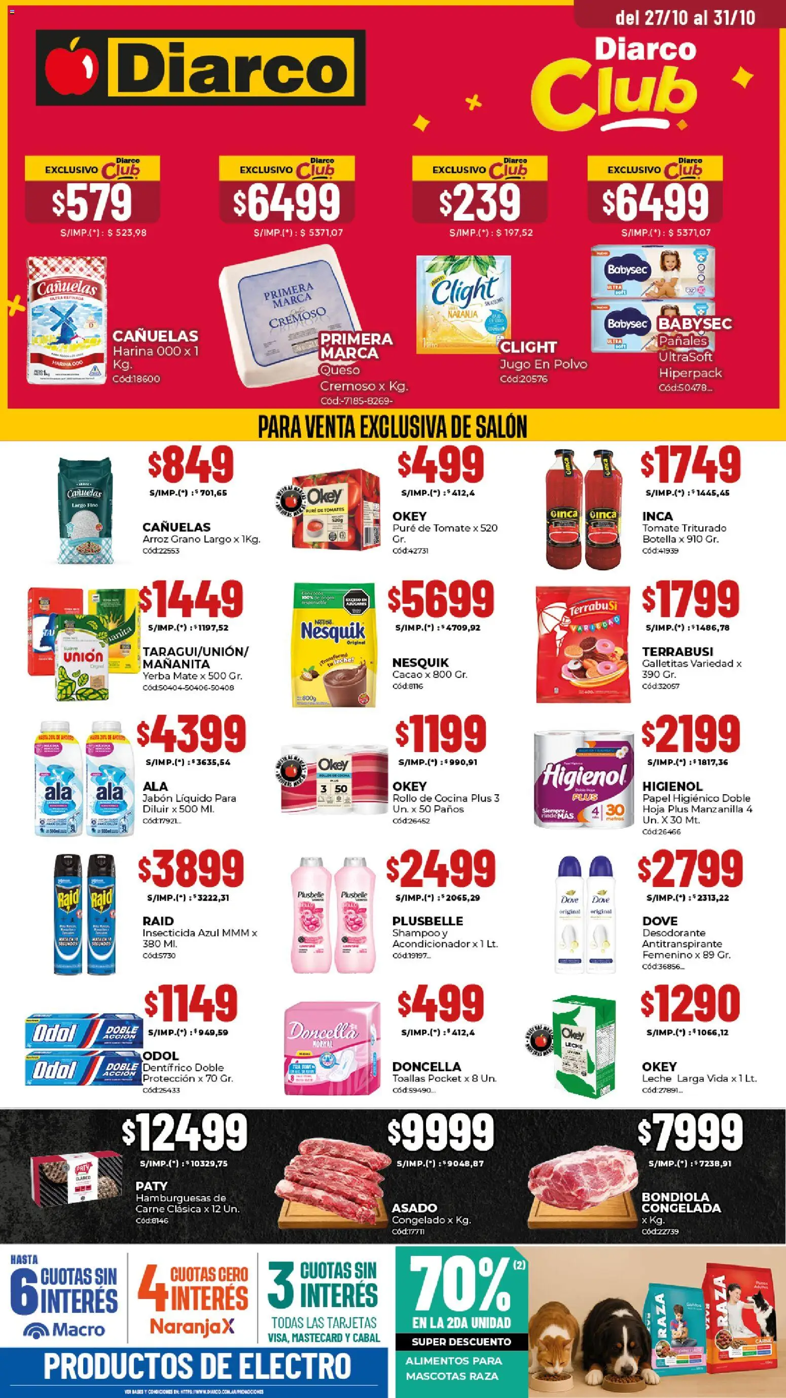 Diarco - Ofertas Interior │ válido desde el 27.10.2025 | Página: 1 | Productos: Jabón líquido, Shampoo, Antitranspirante, Pañales
