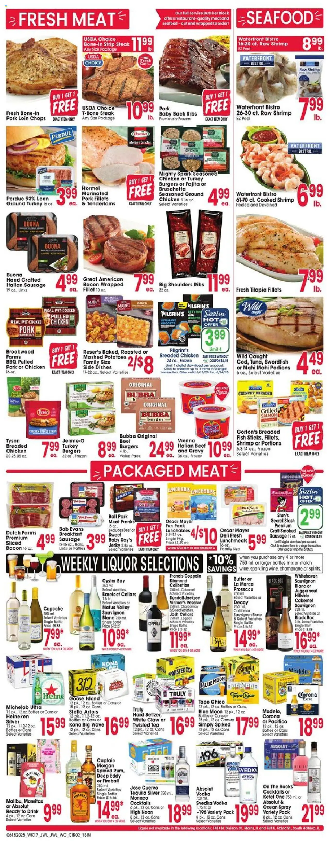 Jewel Osco Weekly Ad - IN - valid from 18.06.2025 | Page: 2 | Products: Tea, Vodka, Seafood, Cupcake