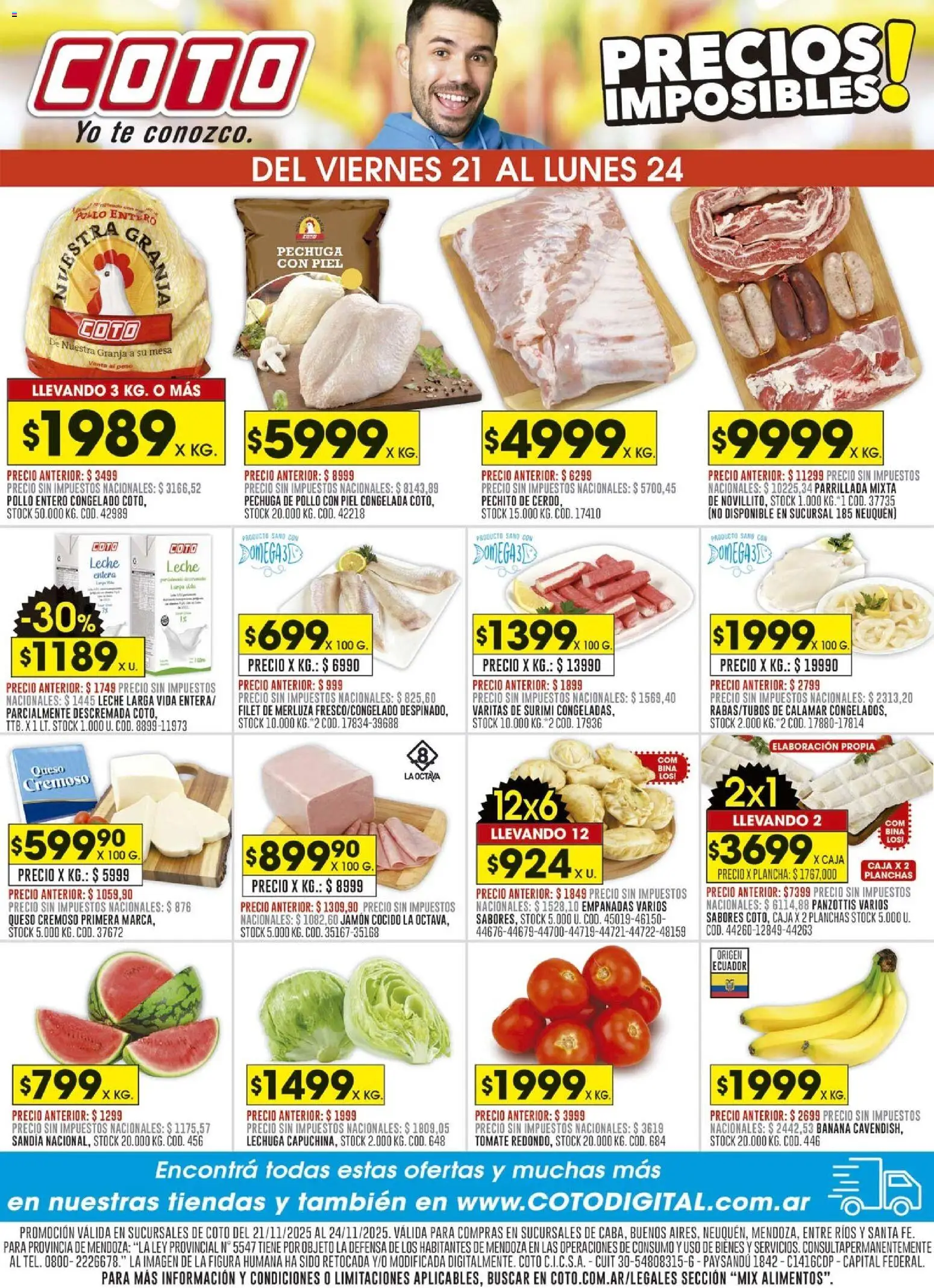 Coto - Mix │ válido desde el 21.11.2025 | Página: 1 | Productos: Leche, Plancha, Jamón, Té