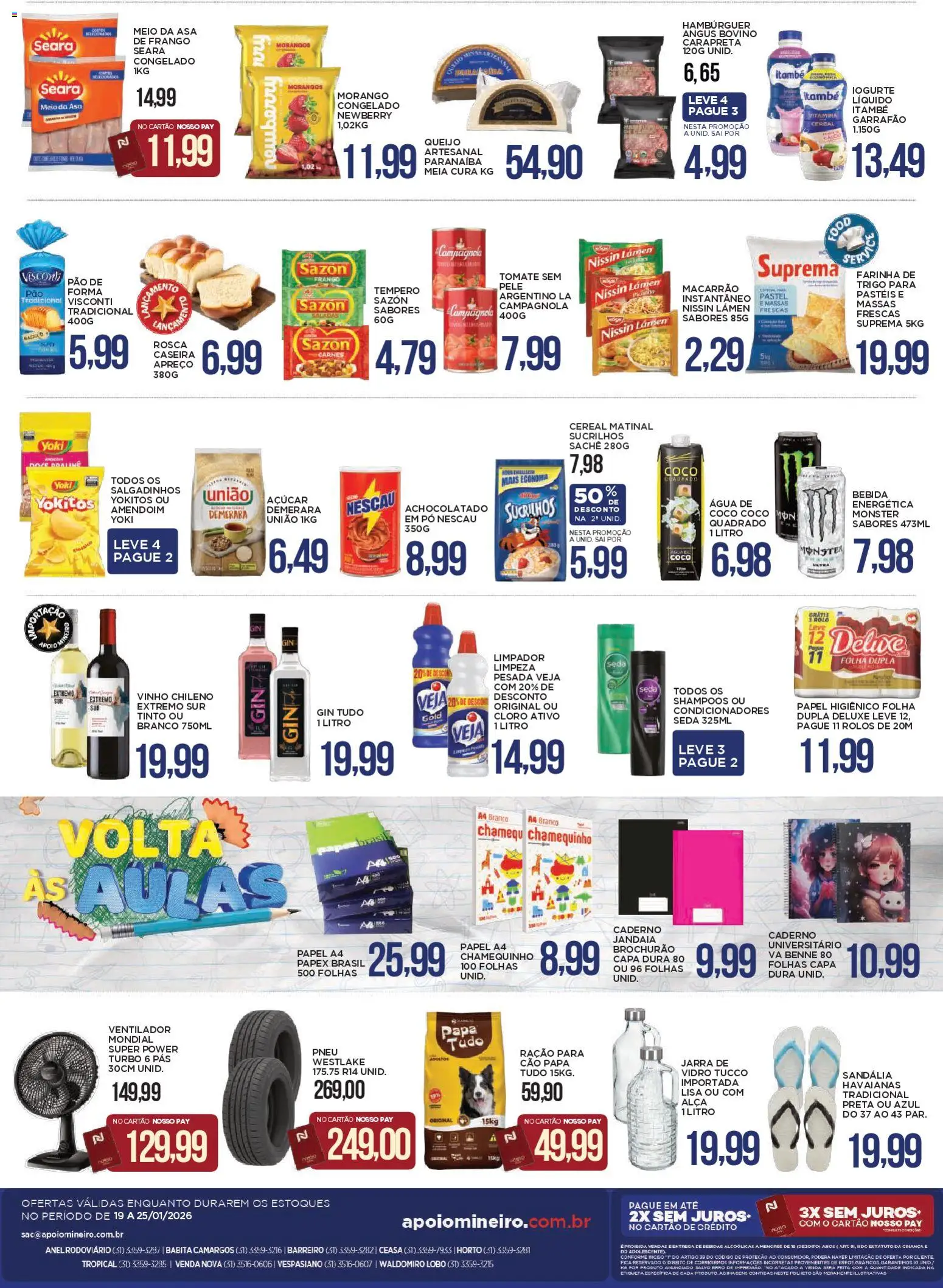 Apoio Mineiro Folheto - válido de 19.01.2026 | Página: 2 | Produtos: Pó, Macarrão, Salgadinhos, Jarra