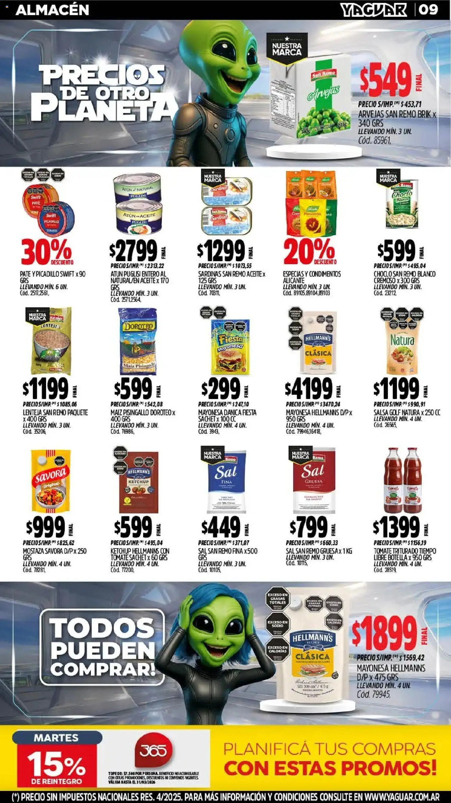 Yaguar - Oferta Semanal Trelew │ válido desde el 02.03.2026 | Página: 10 | Productos: Mayonesa, Arvejas, Atún, Tomate