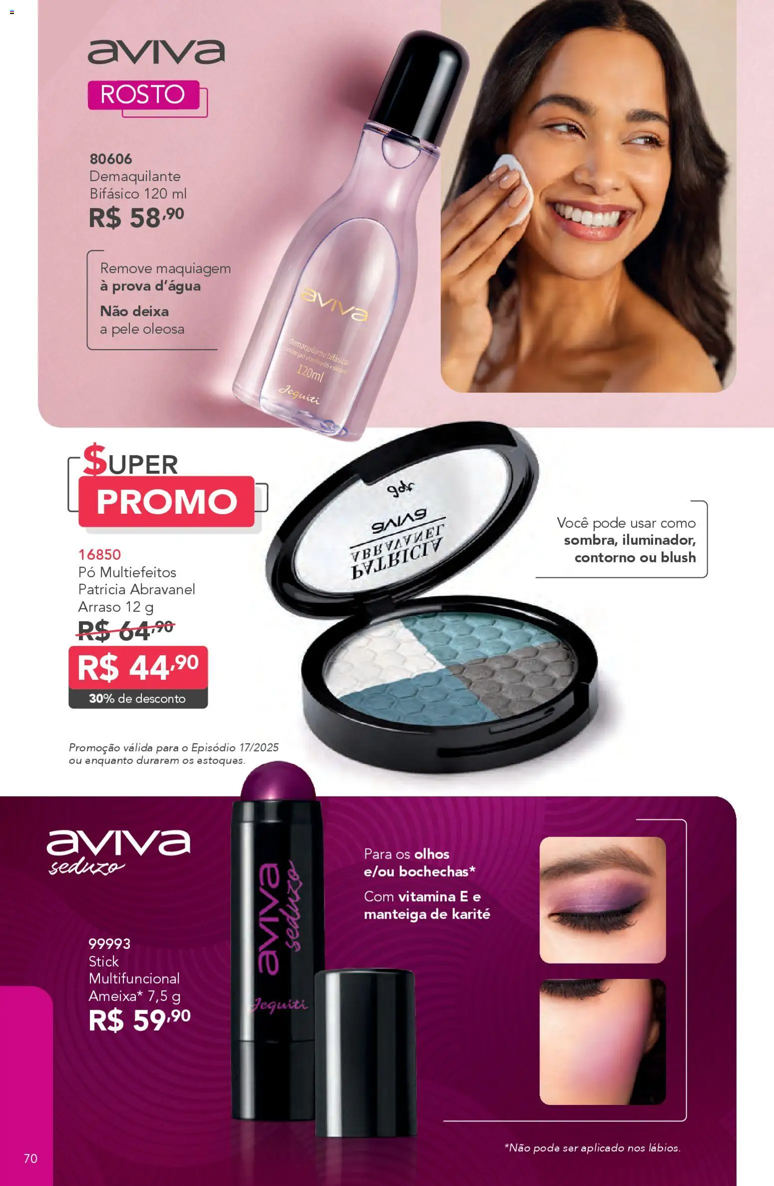 Jequiti Folheto - válido de 02.12.2025 | Página: 70 | Produtos: Maquiagem, Pó, Multifuncional, Demaquilante