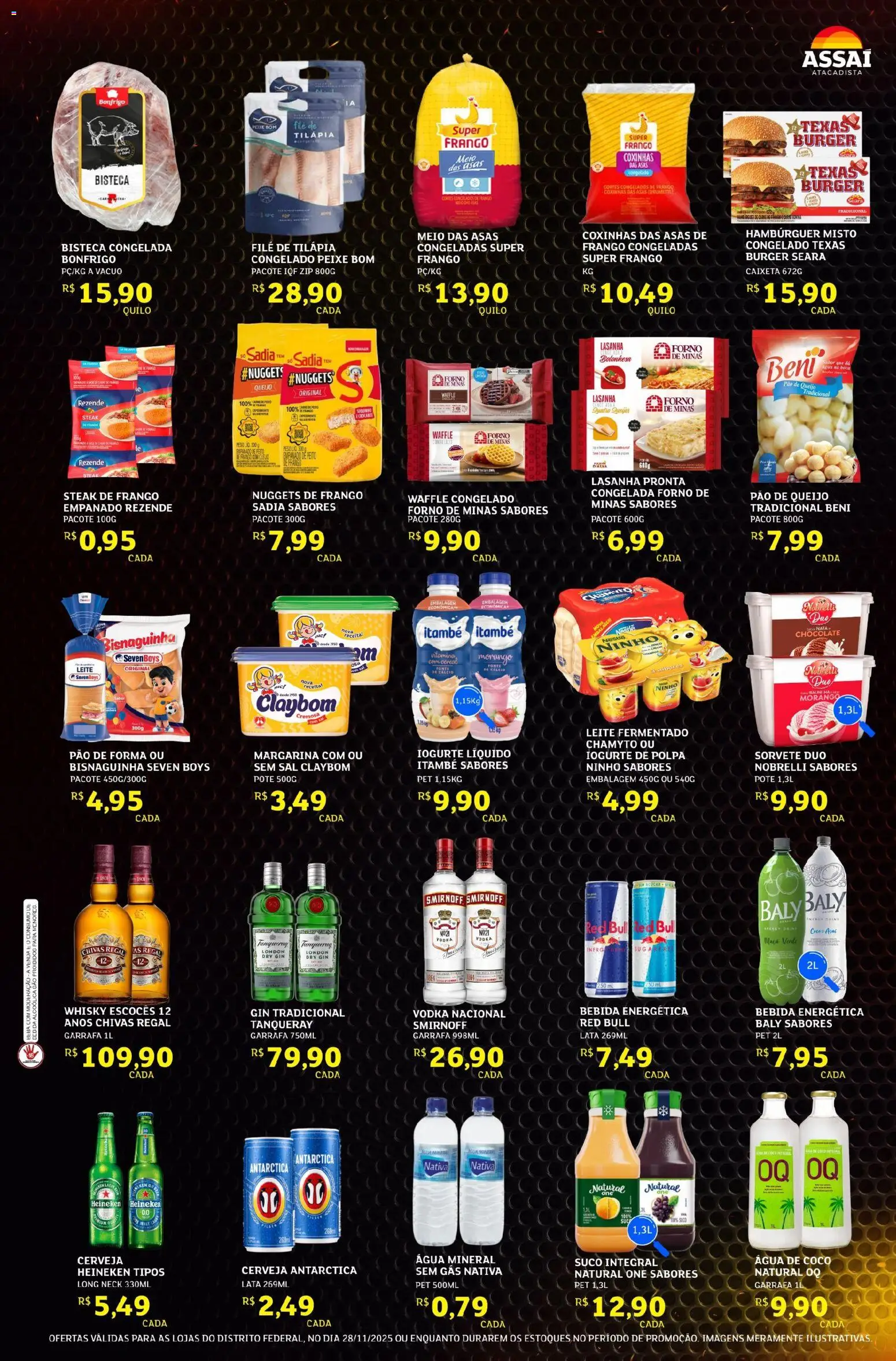 Assaí Atacadista Folheto - válido de 28.11.2025 | Página: 3 | Produtos: Iogurte, Chocolate, Suco, Heineken