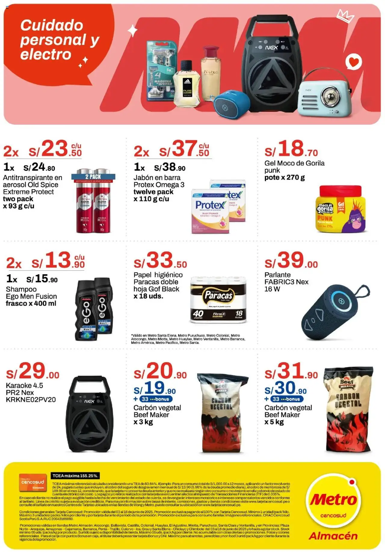 Catálogo Metro válido desde 03.06.2025 | Página: 4 | Productos: Shampoo, Jabón, Antitranspirante, Parlante