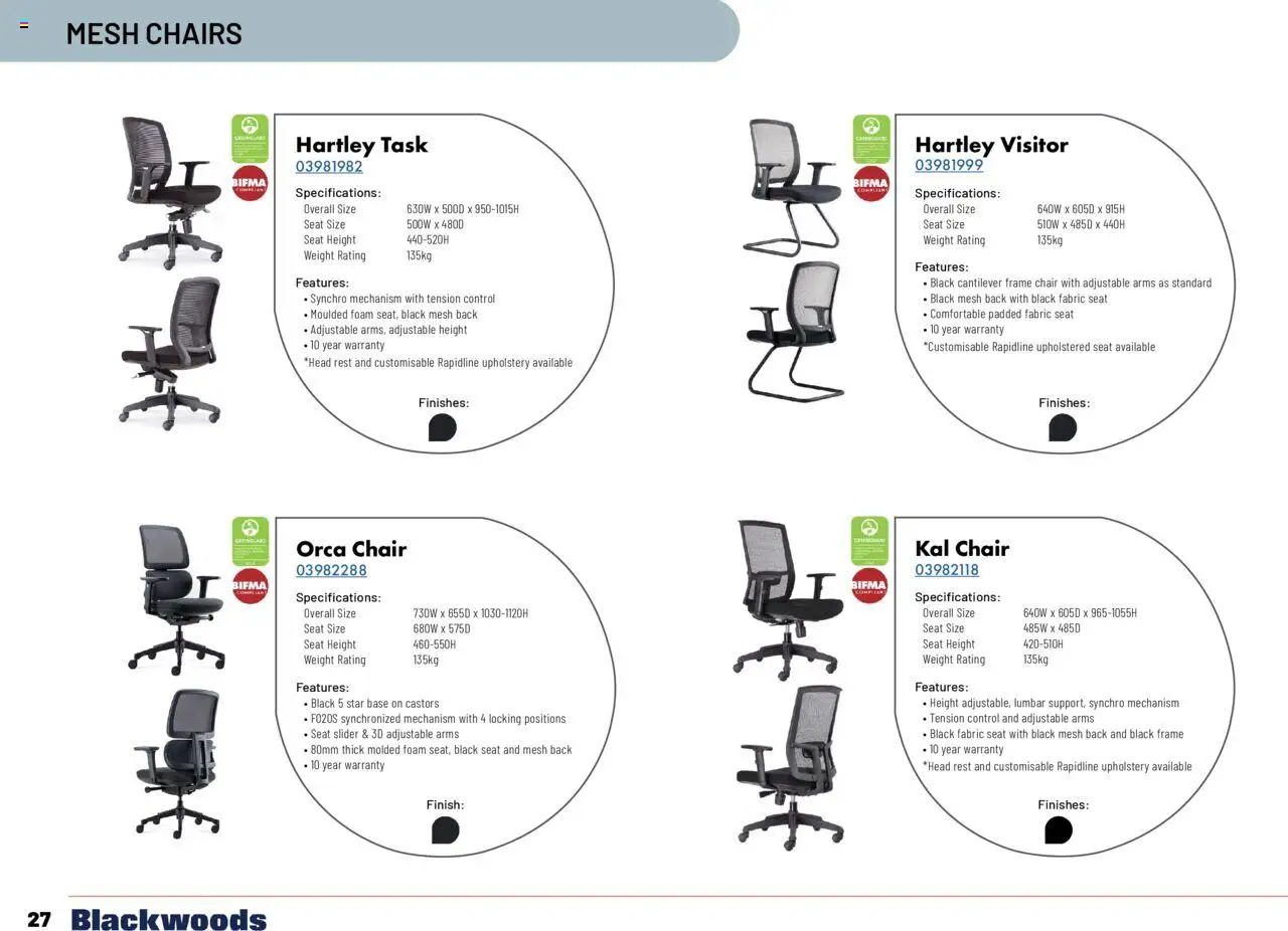 Black Woods catalogue - valid from 18.11.2024 | Page: 28 | Products: Chair, Weight