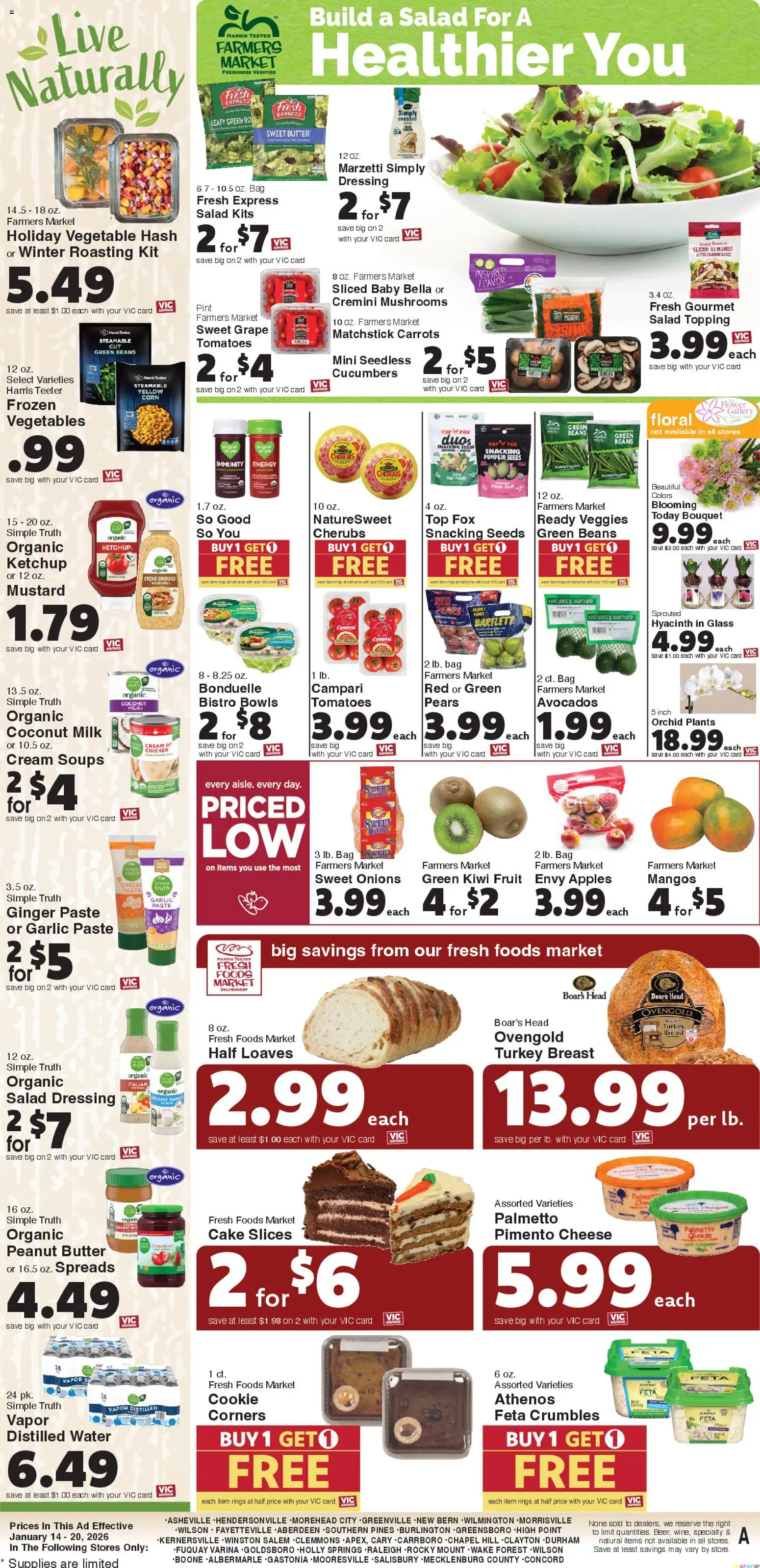 Harris Teeter Weekly Ad - NC - valid from 14.01.2026 | Page: 11 | Products: Mushrooms, Tomatoes, Vegetables, Dill