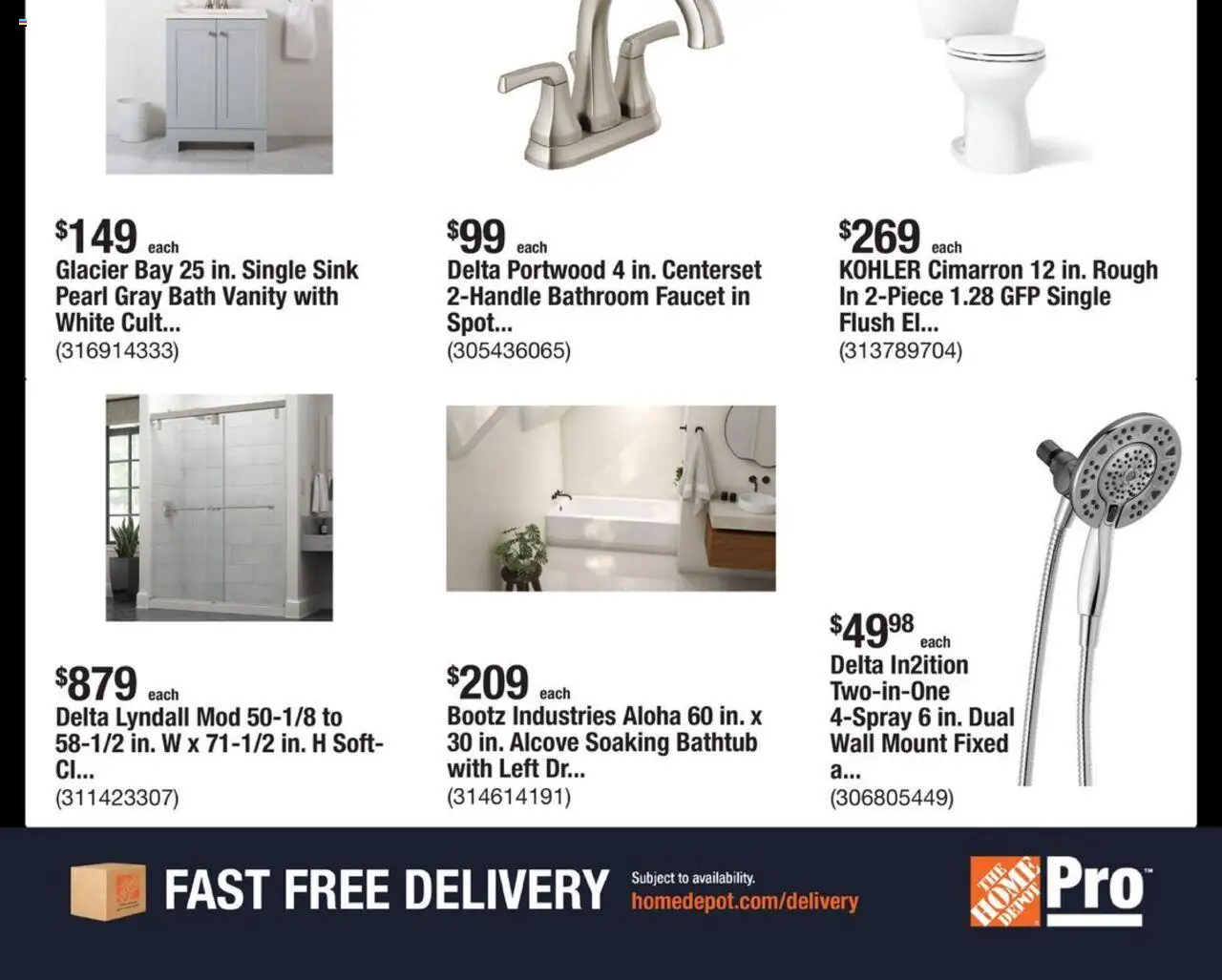 Home Depot Shop Pro Ad - FL - valid from 06.10.2025 | Page: 12 | Products: Bath, Bathtub
