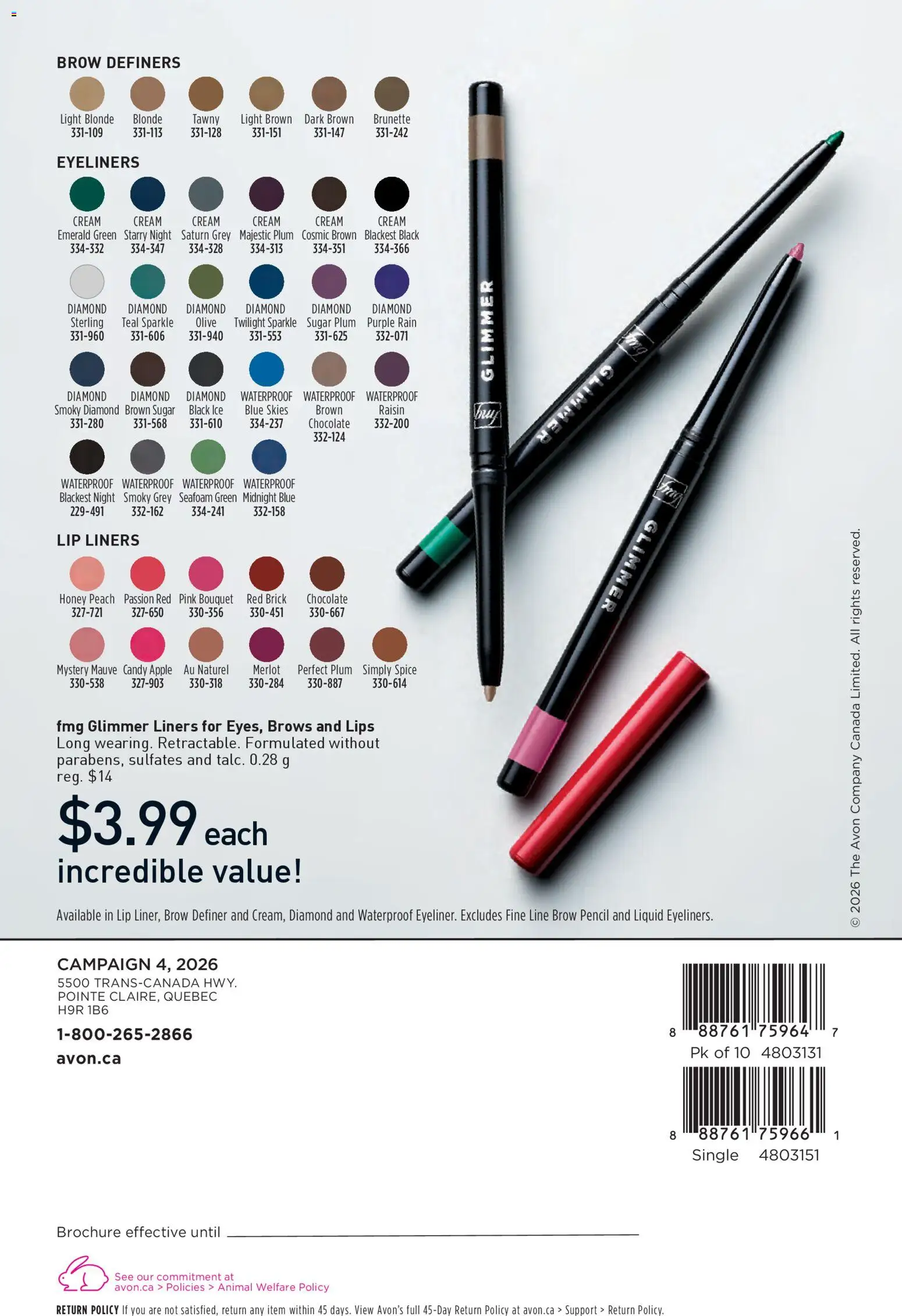 Avon flyer valid from 12.02.2026 | Page: 164 | Products: Cream, Eyeliner, Chocolate