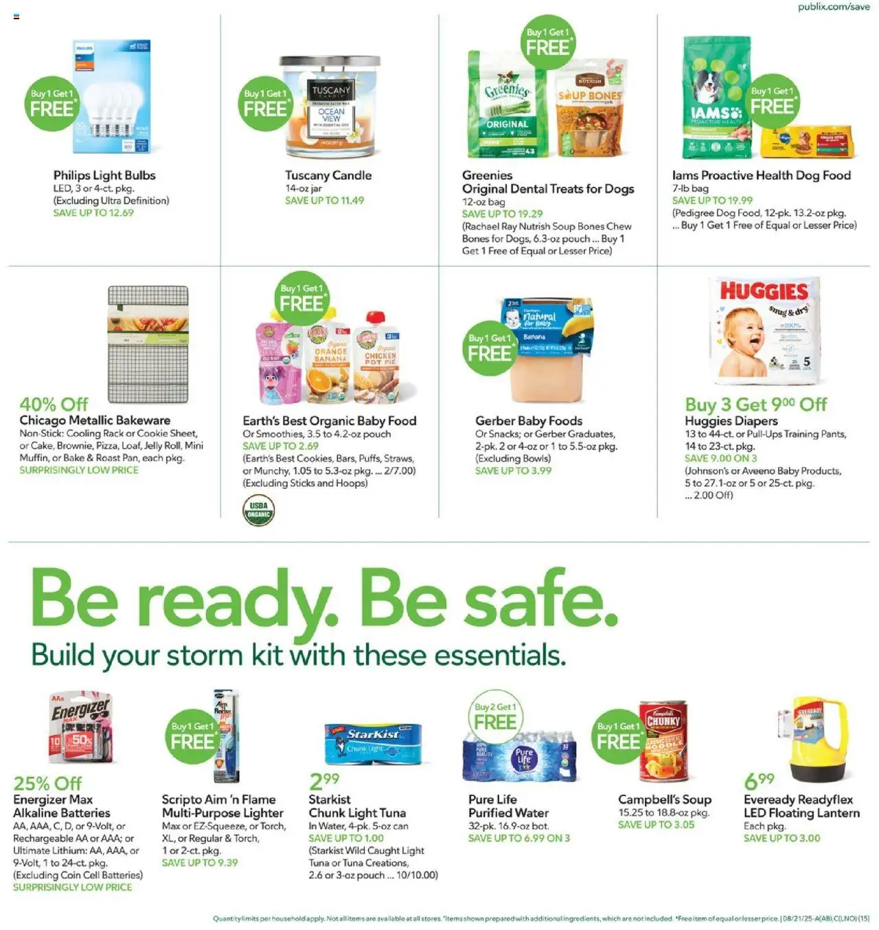 Publix Weekly Ad - valid from 20.08.2025 | Page: 15 | Products: Dog Food, Water, Lighter, Bag