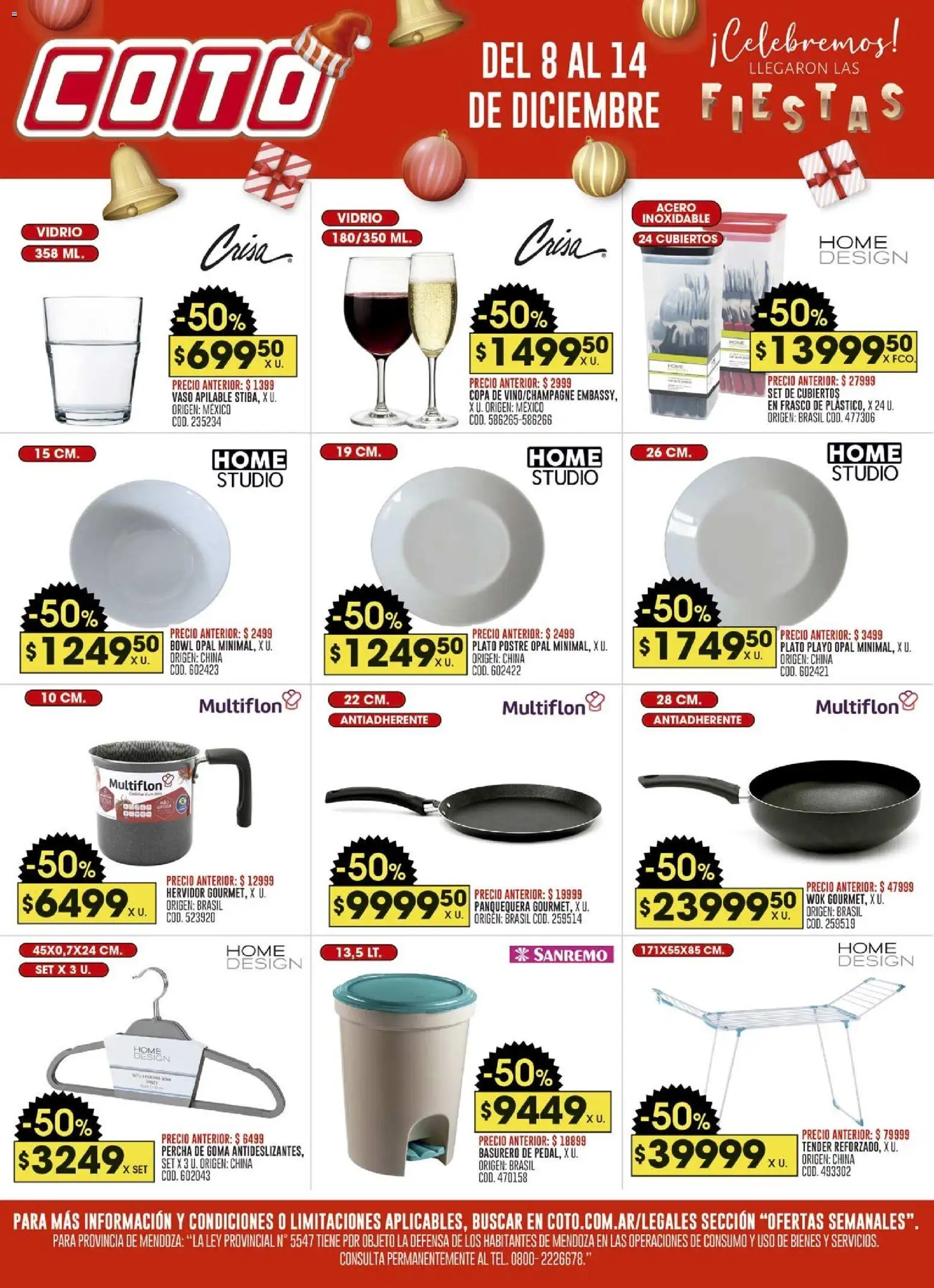 Coto - Ofertas Bazar │ válido desde el 08.12.2025 | Página: 1 | Productos: Bowl, Wok, Percha, Frasco