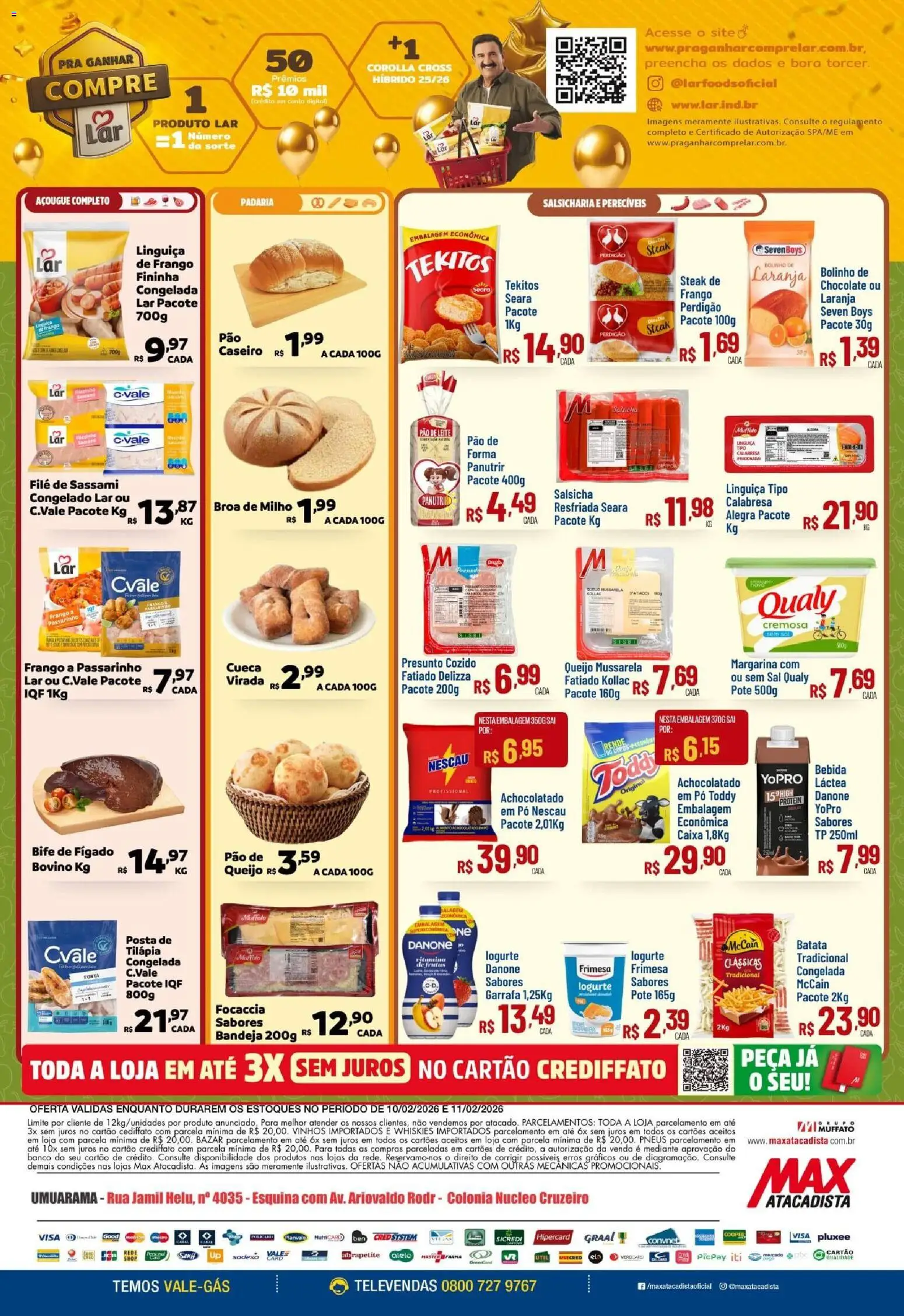 Max Atacadista Folheto - válido de 10.02.2026 | Página: 2 | Produtos: Achocolatado, Leite, Queijo, Tilápia