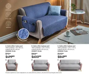 Vista previa de Cubre sillón 1 plaza azul, 100% poliéster. 170 x 58 cm, coderas de 62 x 55 cm (204048) 43 pts, nuevo folleto de la tienda, válido en México a partir del 28.11.2025 | Página: 93 | Productos: Sillón, Agua, Repelente, Sobre