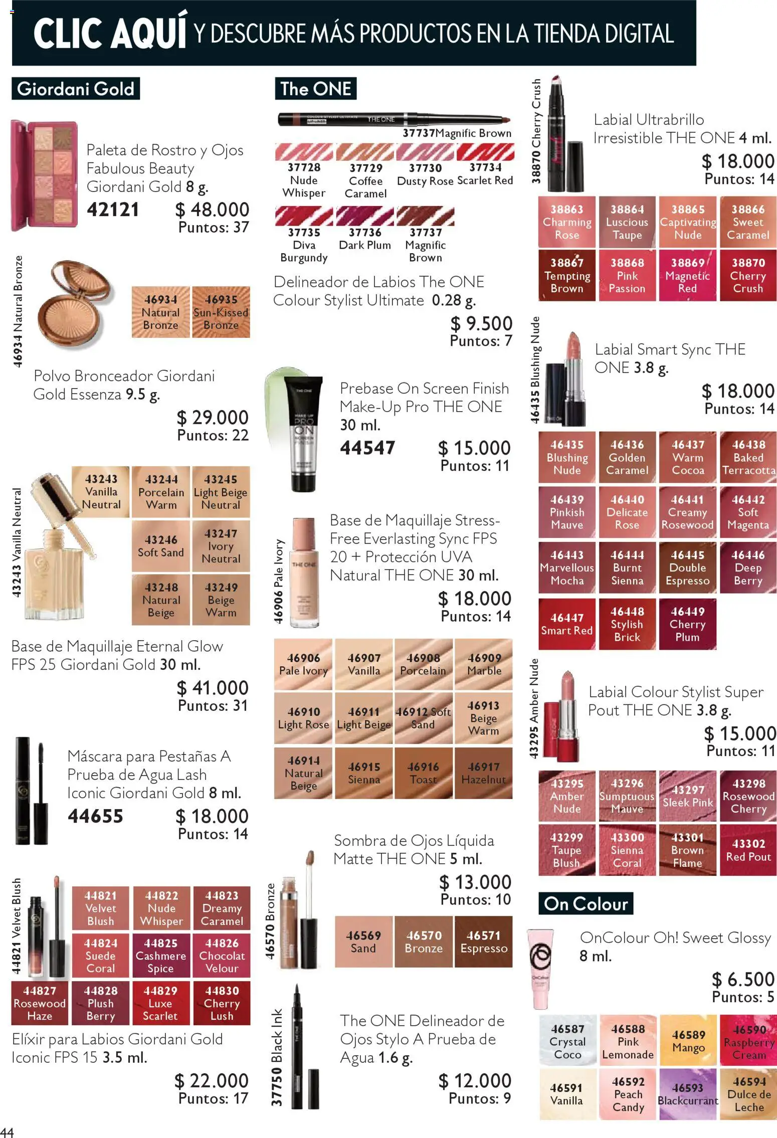 Oriflame catálogo │ válido desde el 25.10.2025 | Página: 44 | Productos: Agua, Sombra, Leche, Labial
