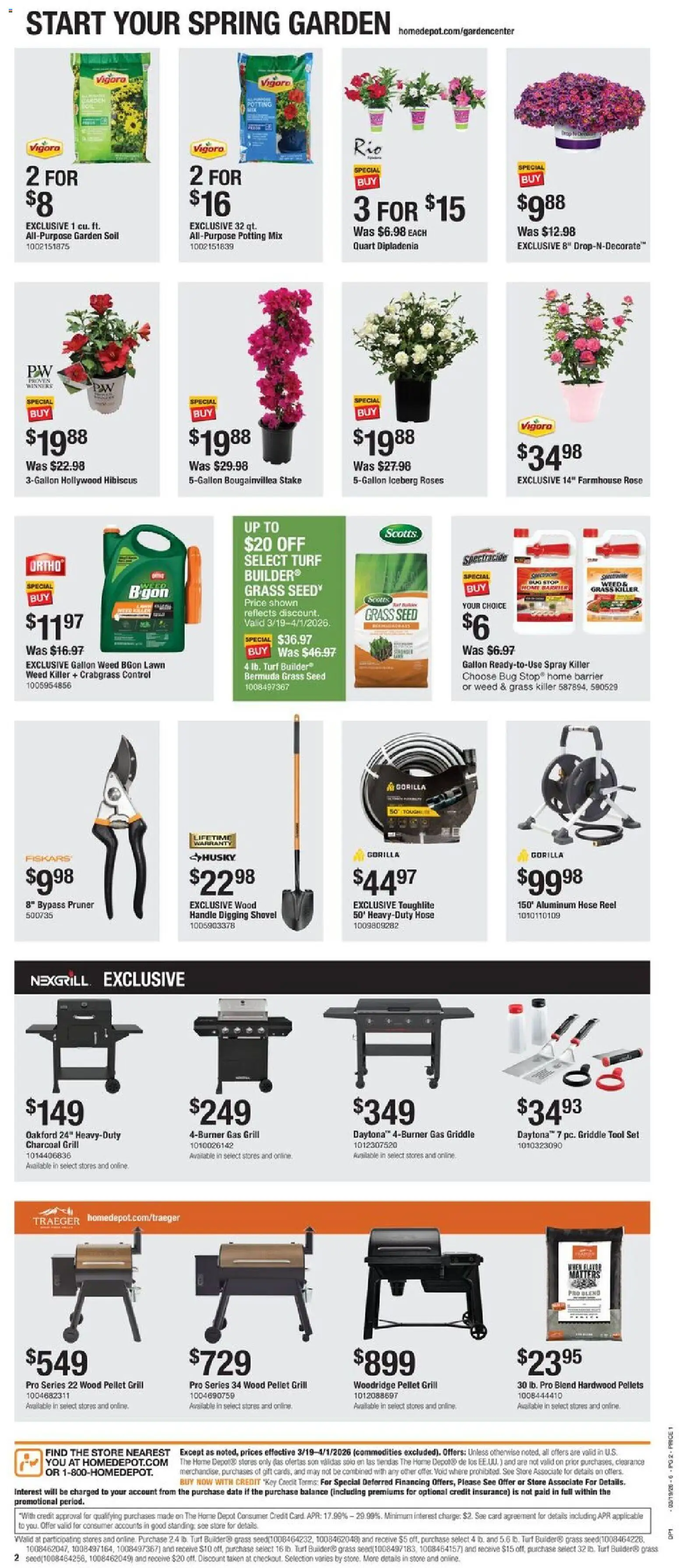 Home Depot Local Ad - AZ - valid from 19.03.2026 | Page: 2 | Products: Pruner, Shovel, Griddle, Date