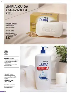 Nuevas ofertas de AVON válidas en toda la República Mexicana desde el 13.09.2025. ¡Encuentra las mejores ofertas en COCO Y AVENA SENSACIÓN SUAVIZANTE, Jabón corporal coco y avena 90 g! | Página: 186