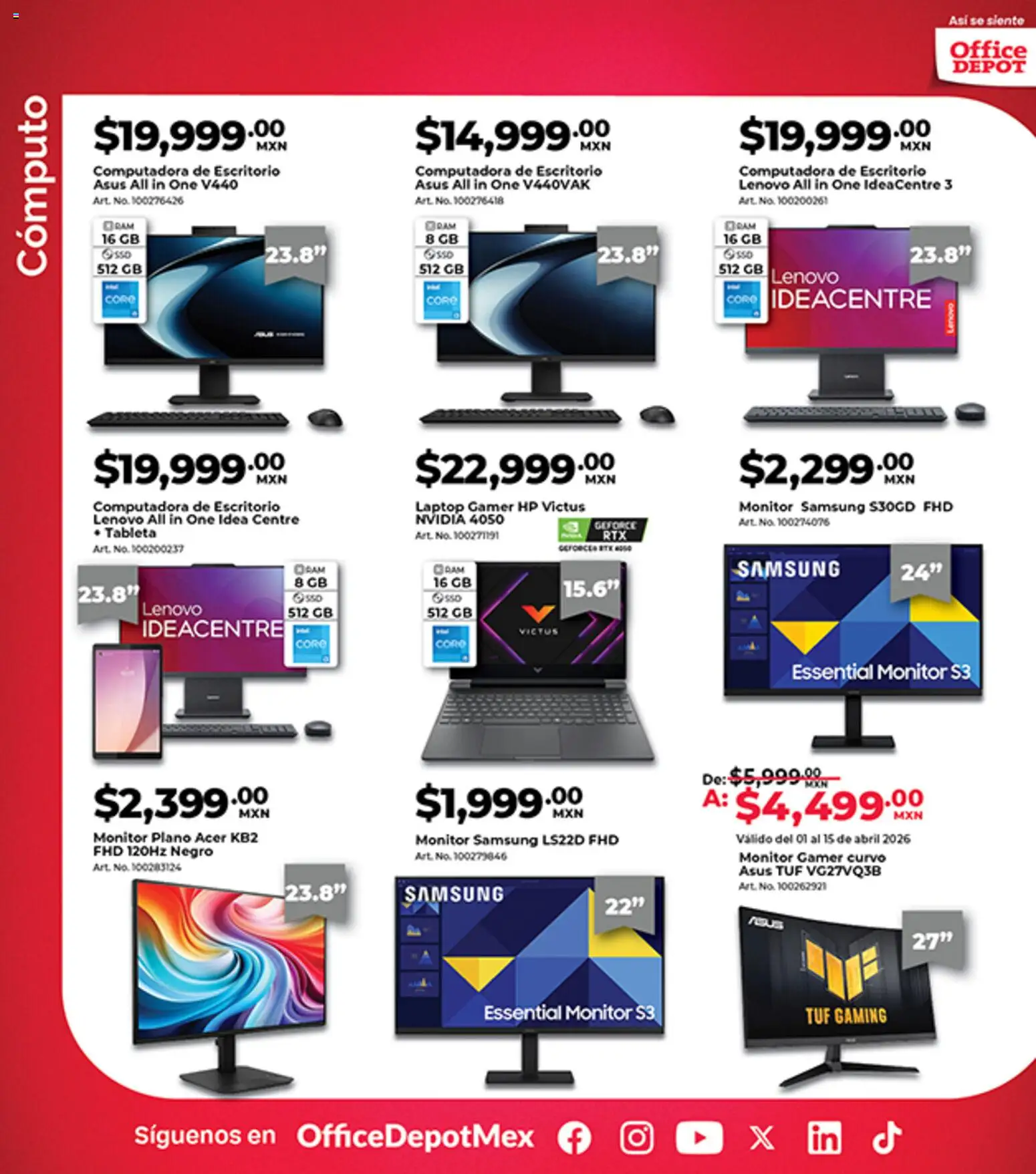 Nuevas ofertas de Office Depot válidas en toda la República Mexicana desde el 01.04.2026. ¡Encuentra las mejores ofertas en Office Depot catálogo! | Página: 17