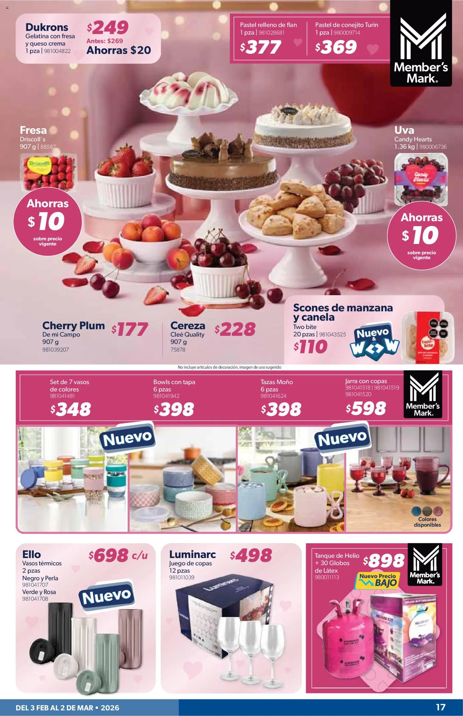 Nuevas ofertas de Sam's Club válidas en toda la República Mexicana desde el 03.02.2026. ¡Encuentra las mejores ofertas en Sam's Club catálogo! | Página: 17 | Productos: Queso crema, Queso, Juego, Sobre