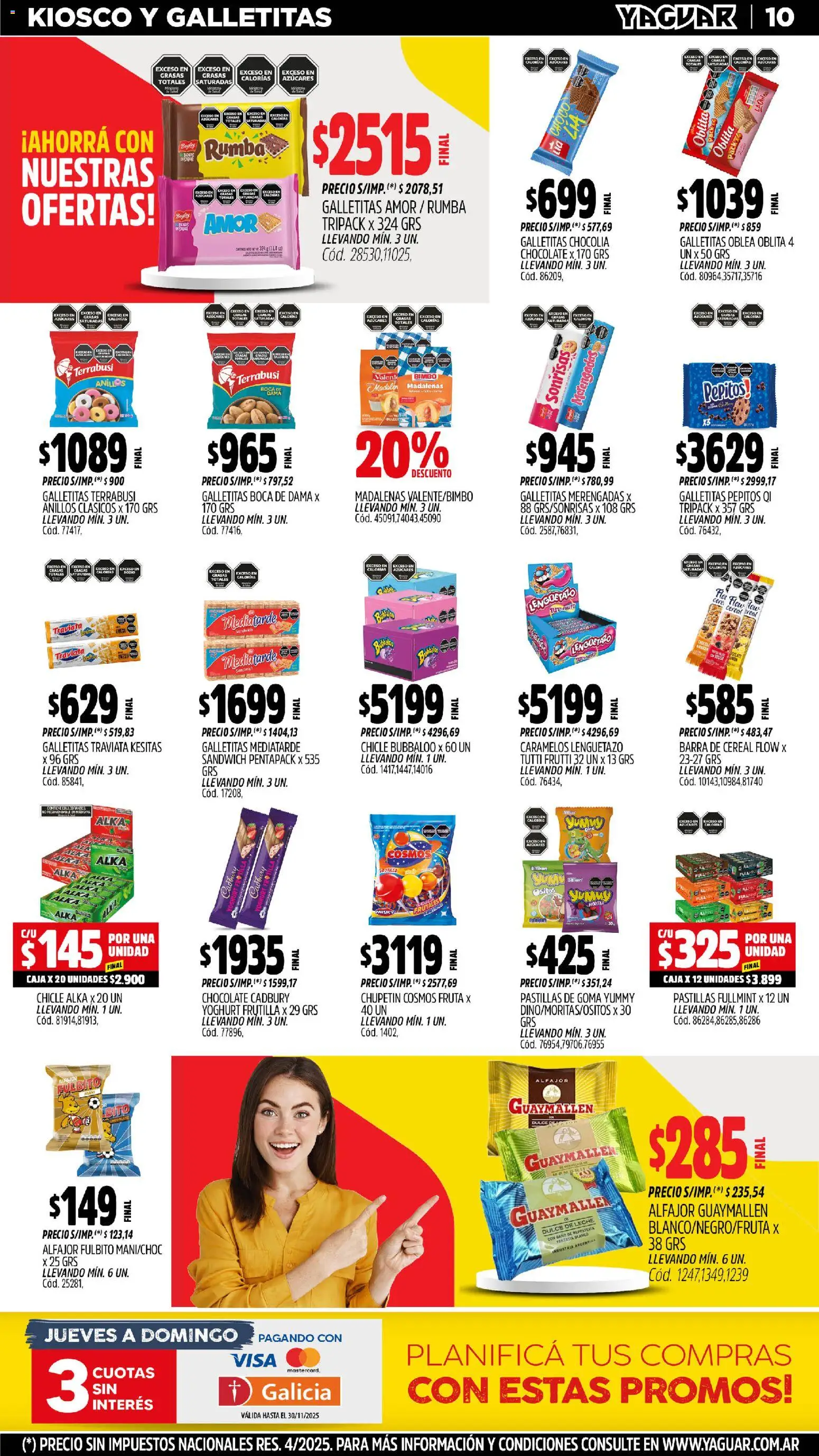 Yaguar - Maschwitz │ válido desde el 17.11.2025 | Página: 11 | Productos: Galletitas, Leche, Chocolate, Chicle