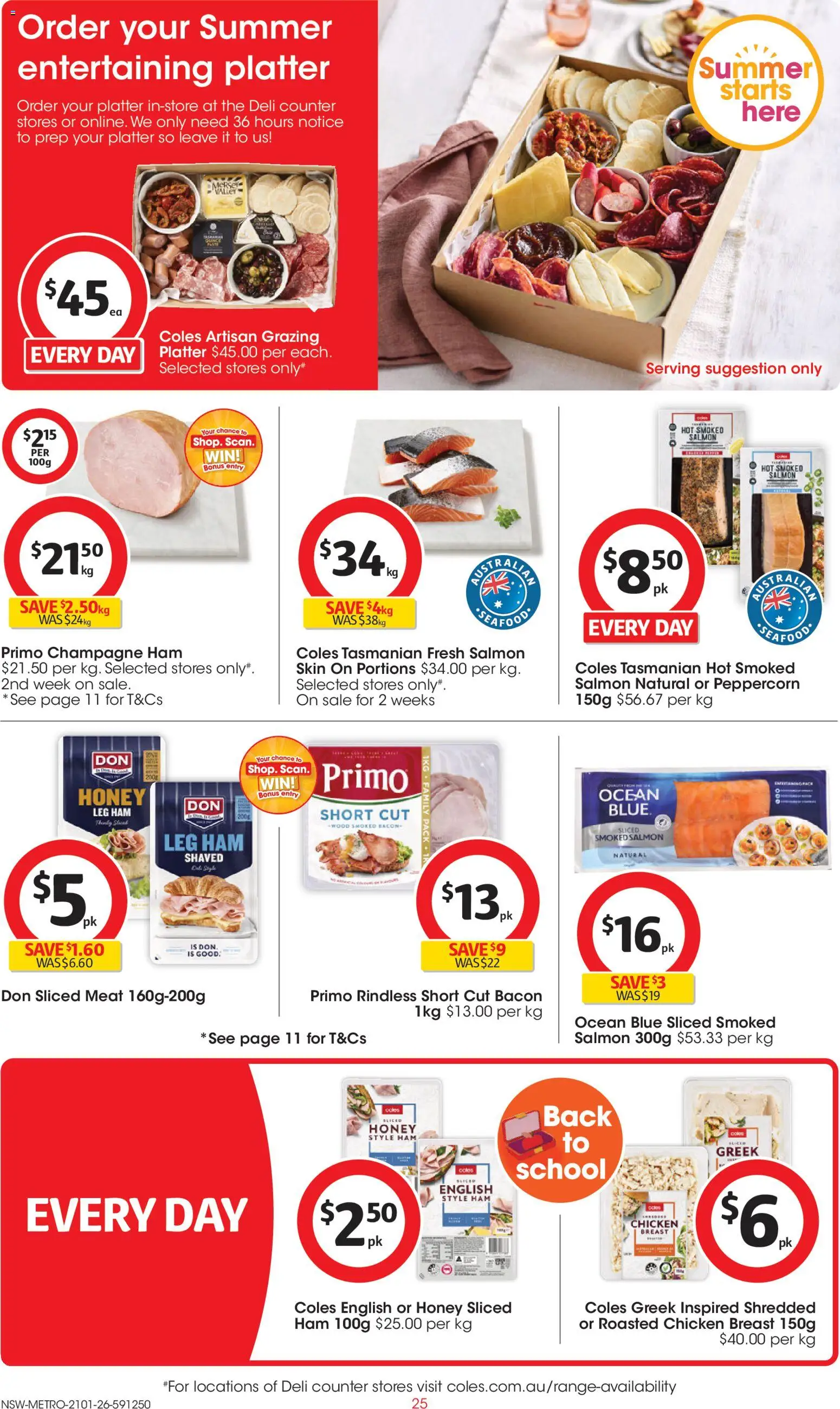 Coles catalogue - valid from 21.01.2026 | Page: 25 | Products: Ham, Chicken, Meat, Salmon