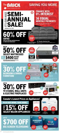 Preview of The Brick weekly flyer / circulaire from shop The Brick valid from 19.09.2025