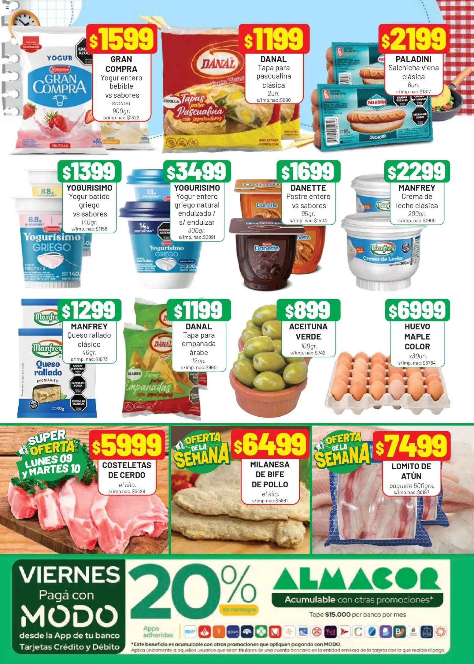 Almacor catálogo │ válido desde el 05.03.2026 | Página: 2 | Productos: Crema de leche, Leche, Queso, Yogur