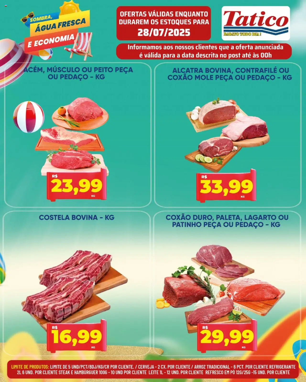 Tatico Folheto - válido de 28.07.2025 | Página: 8 | Produtos: Refresco, Leite, Cerveja, Arroz