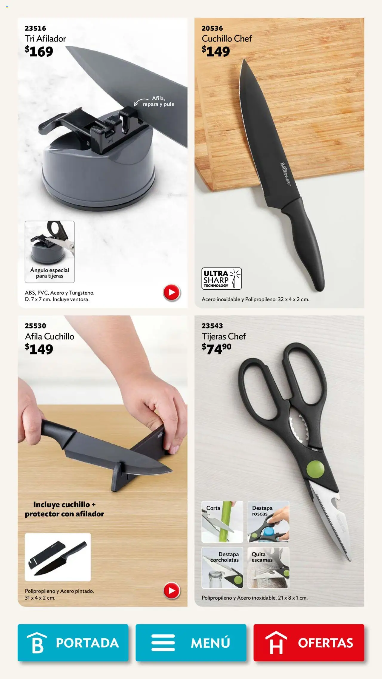 Nuevas ofertas de Betterware válidas en toda la República Mexicana desde el 01.09.2025. ¡Encuentra las mejores ofertas en Betterware - Campaña 9 2025! | Página: 36 | Productos: Cuchillo