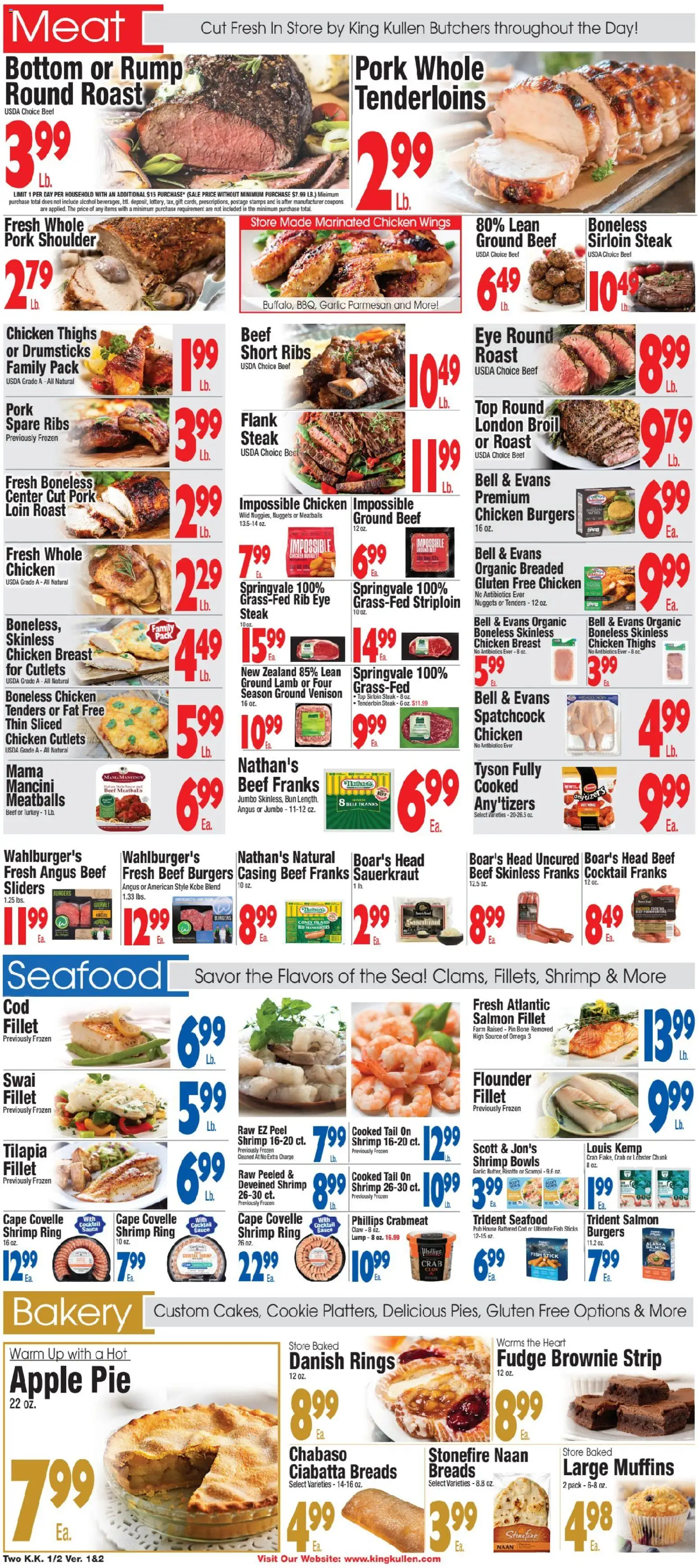 King Kullen Weekly Ad - valid from 01.01.2026 | Page: 2 | Products: Pin, Beef, Seafood, Beet