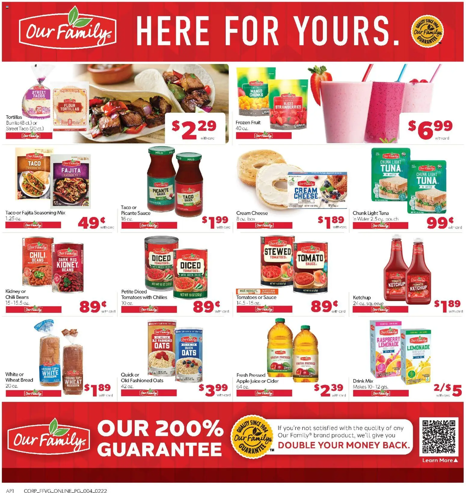 Family Fare Weekly Ad - valid from 22.02.2026 | Page: 9 | Products: Juice, Ketchup, Cream, Water