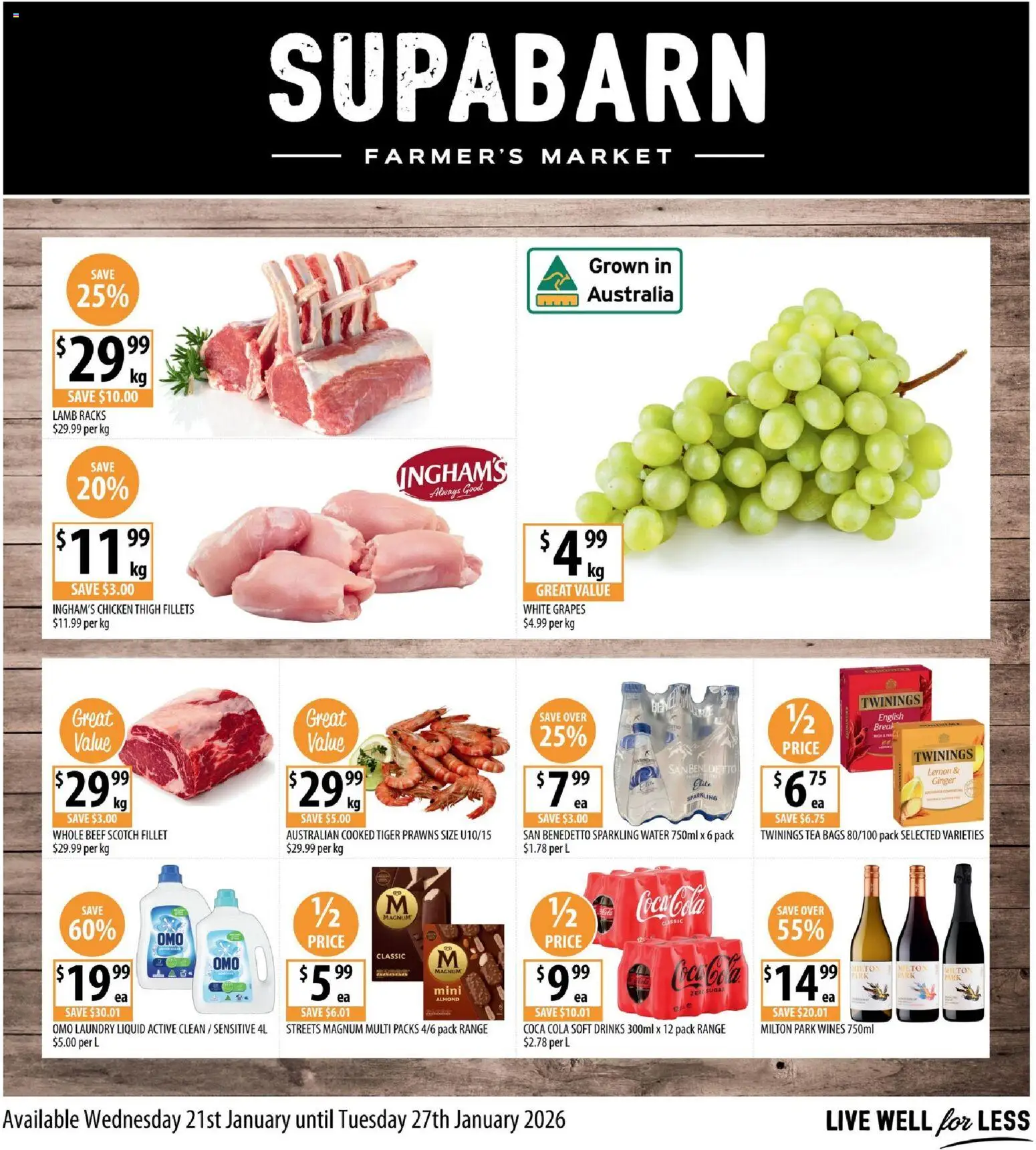 Supabarn catalogue - valid from 21.01.2026 | Page: 1 | Products: Ginger, Beef, Water, Soft drinks