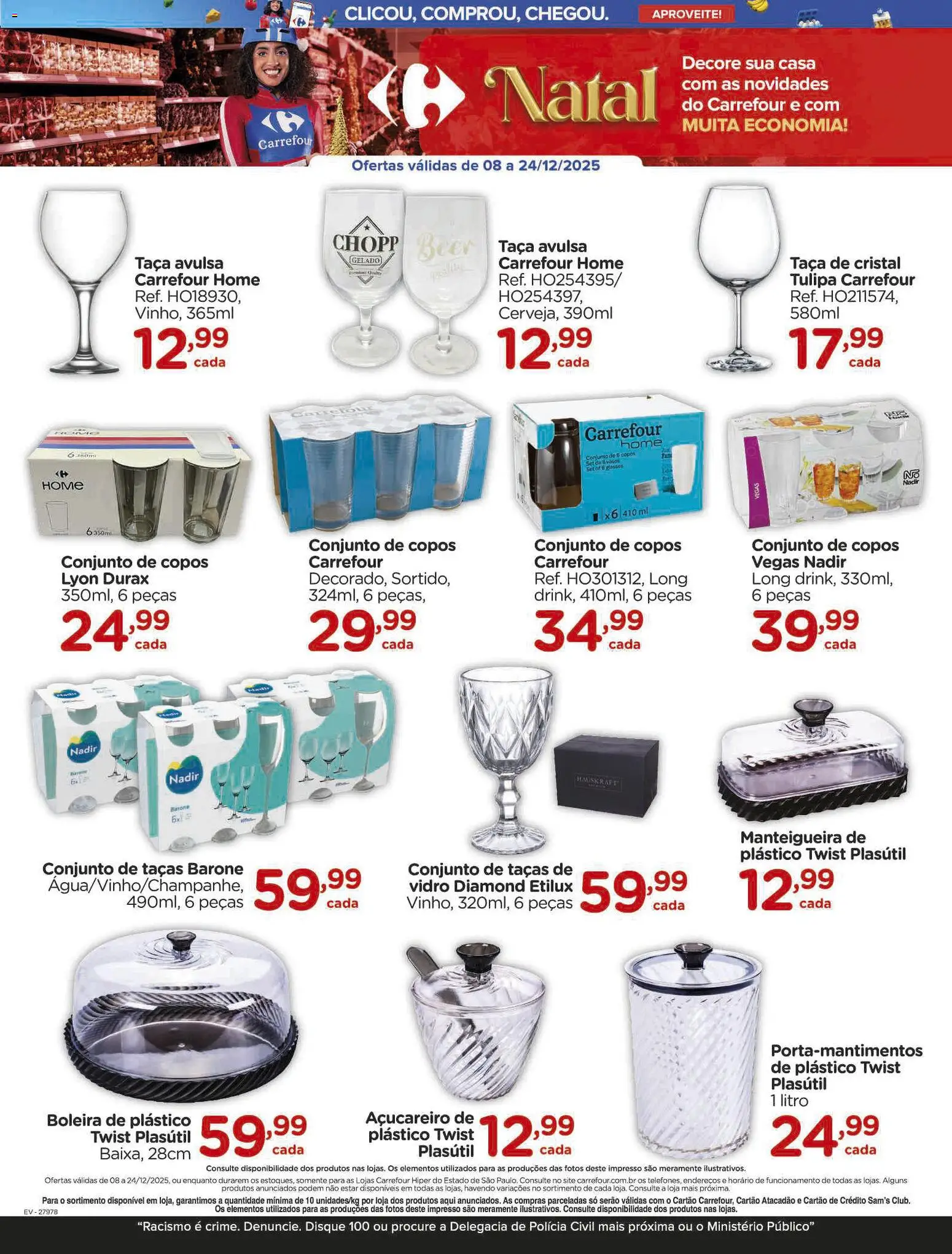 Carrefour Folheto - válido de 08.12.2025 | Página: 2 | Produtos: Açucareiro, Taças, Copos, Boleira