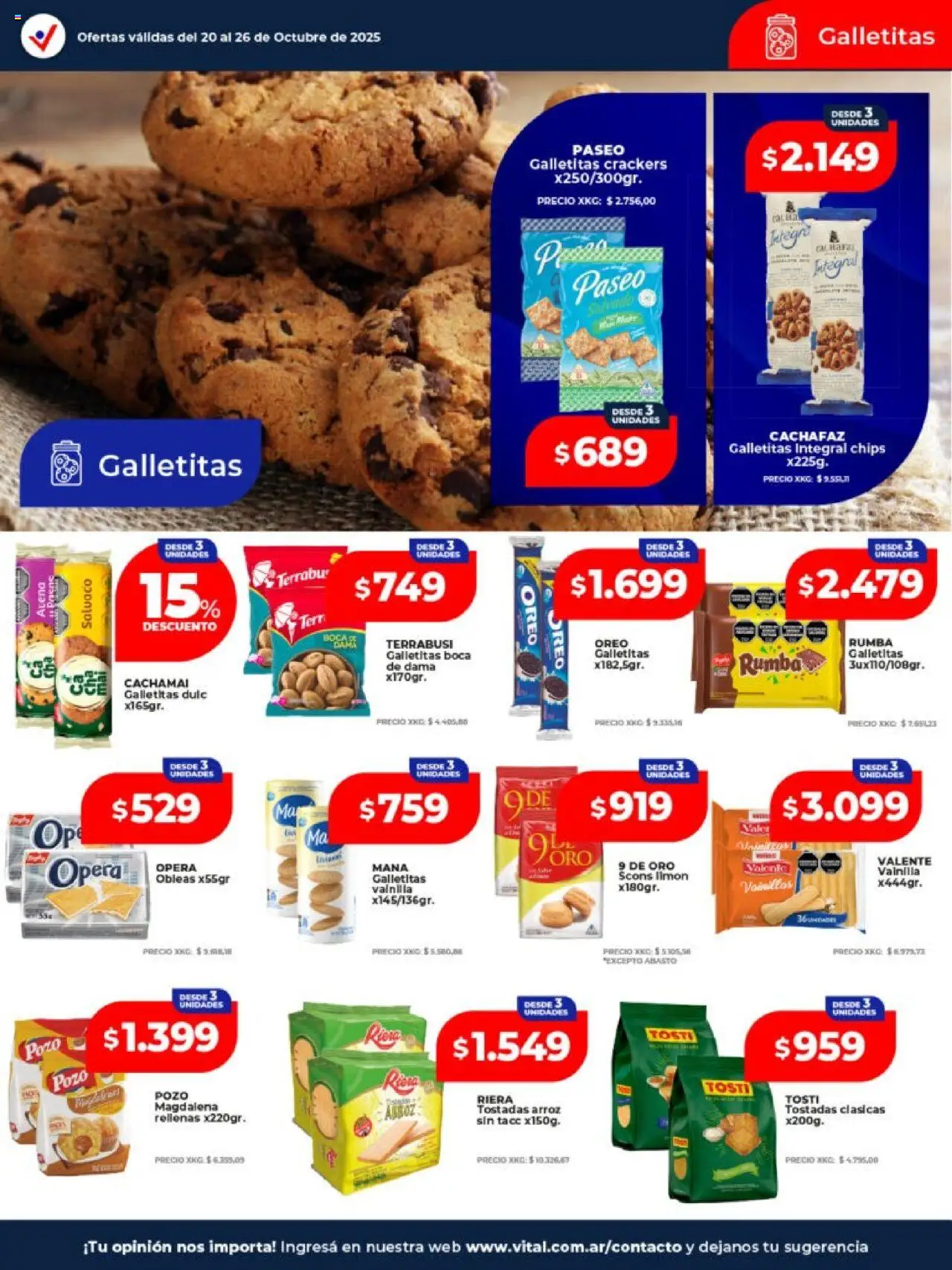 Vital - Ofertas - Neuquén │ válido desde el 20.10.2025 | Página: 18 | Productos: Galletitas, Avena, Magdalena, Arroz